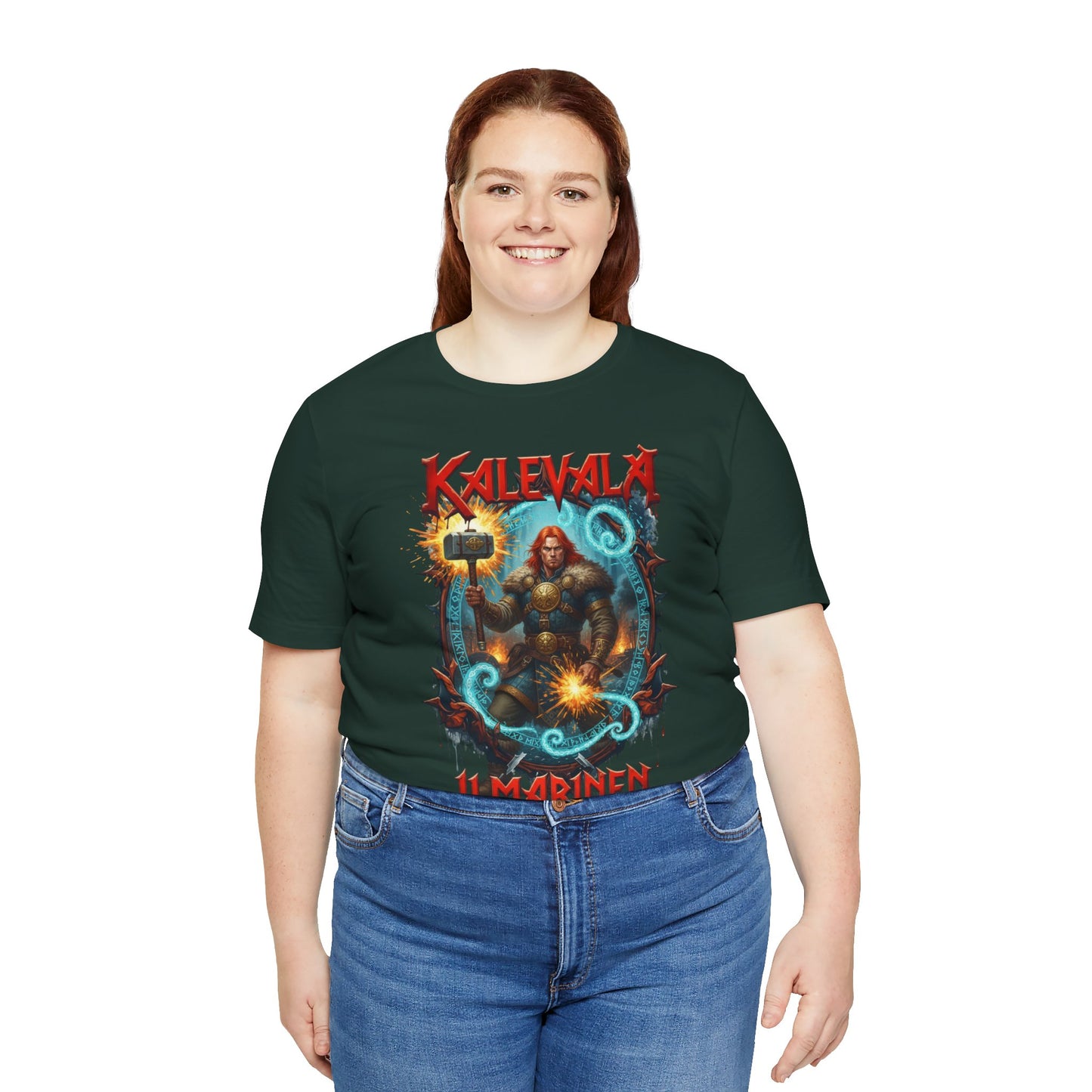 Ilmarinen seppä kalevalan raudankova tekijä – Teepaita — Retro Graphic T-Shirt