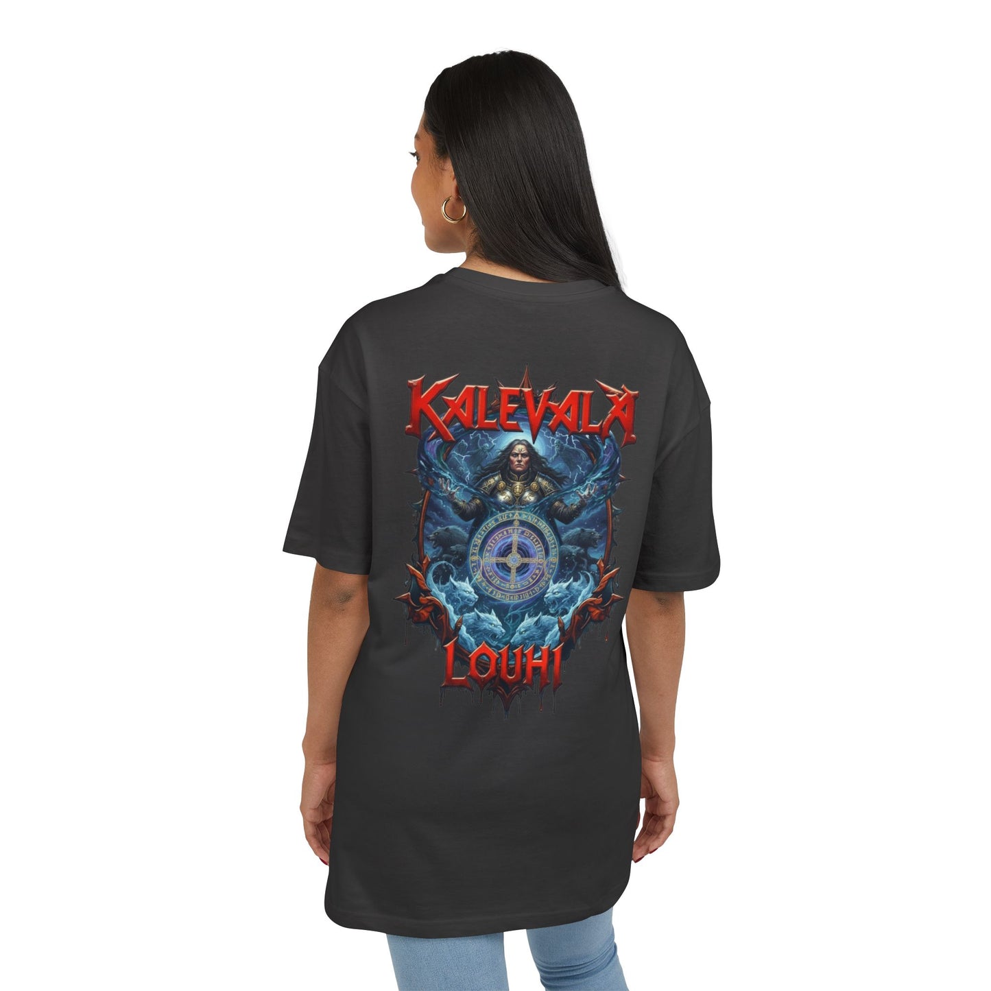 Kalevalan Kalevala Pohjolan emäntä Louhi l rock-henkinen paita -  Oversize  T-paita