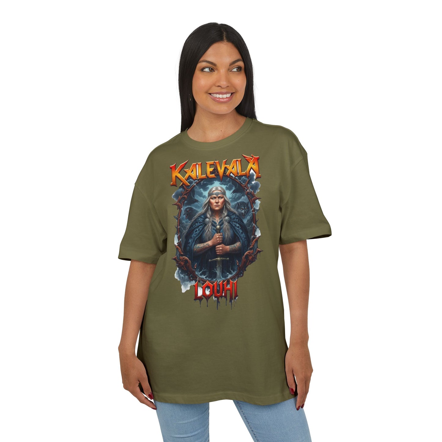 Kalevalan Kalevala Pohjolan emäntä Louhi rock-henkinen paita -  Oversize  T-paita