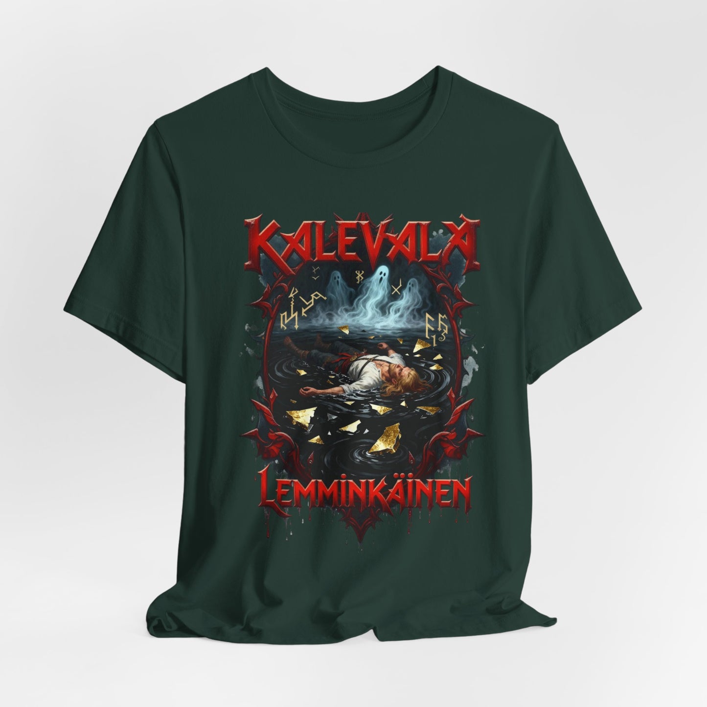 Lemminkäinen – Tuonelan musta joki Teepaita — Retro Graphic T-Shirt