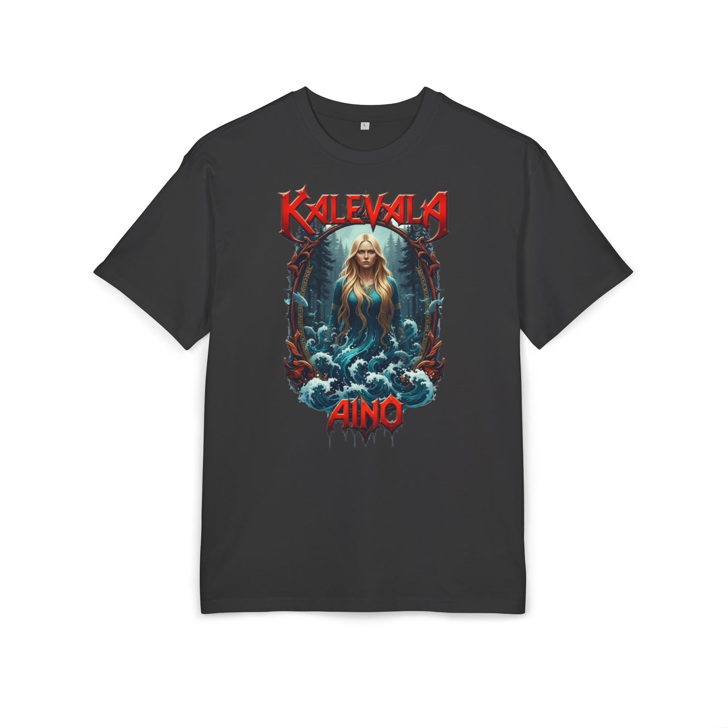 Kalevala Aino Vellamon neitona rock-henkinen paita -  Oversize  T-paita