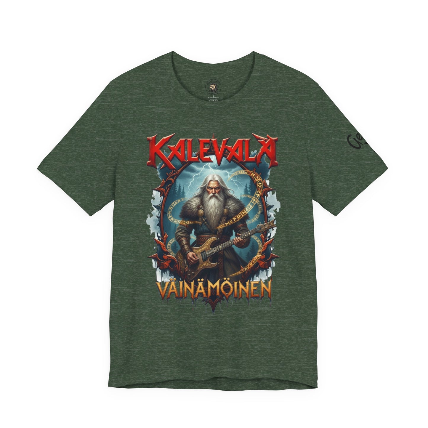 väinämöinen t‑paita bändi tyyliin T-Shirt — Retro Vintage Logo Tee