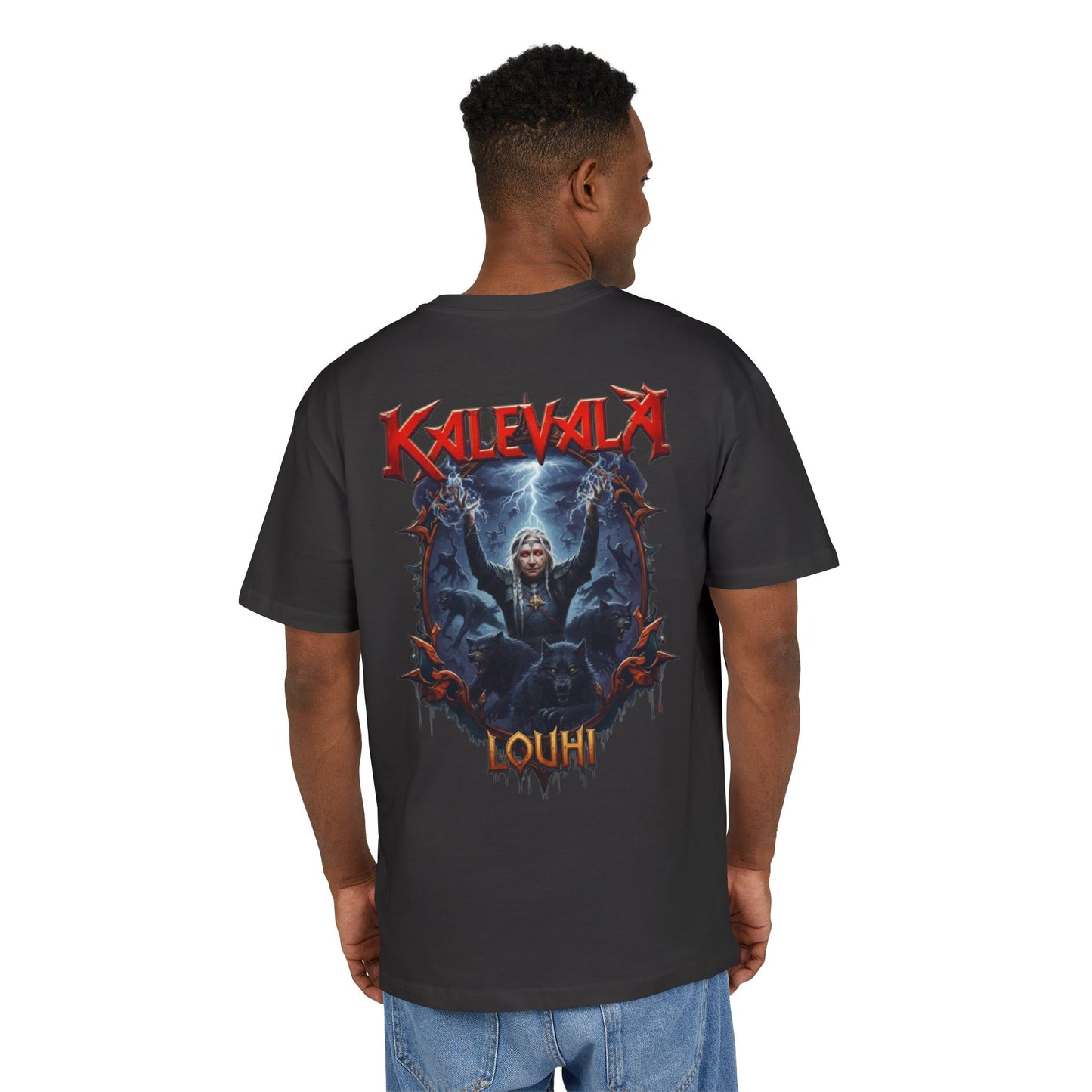 Kalevalan Kalevala Pohjolan emäntä Louhi lähettää vitsaukset rock-henkinen paita -  Oversize  T-paita