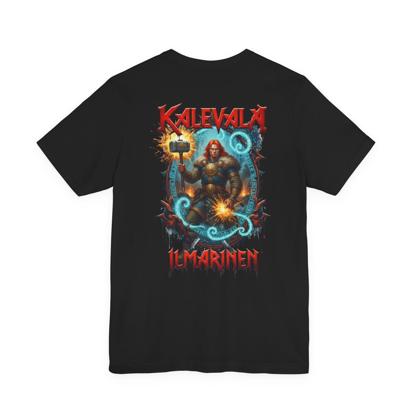 Ilmarinen seppä kalevalan raudankova tekijä –  Teepaita — Retro Graphic T-Shirt