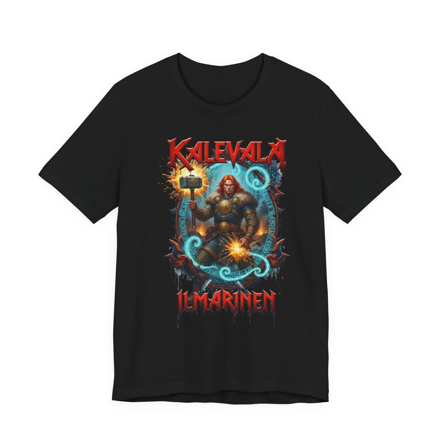 Ilmarinen seppä kalevalan raudankova tekijä –  Teepaita — Retro Graphic T-Shirt