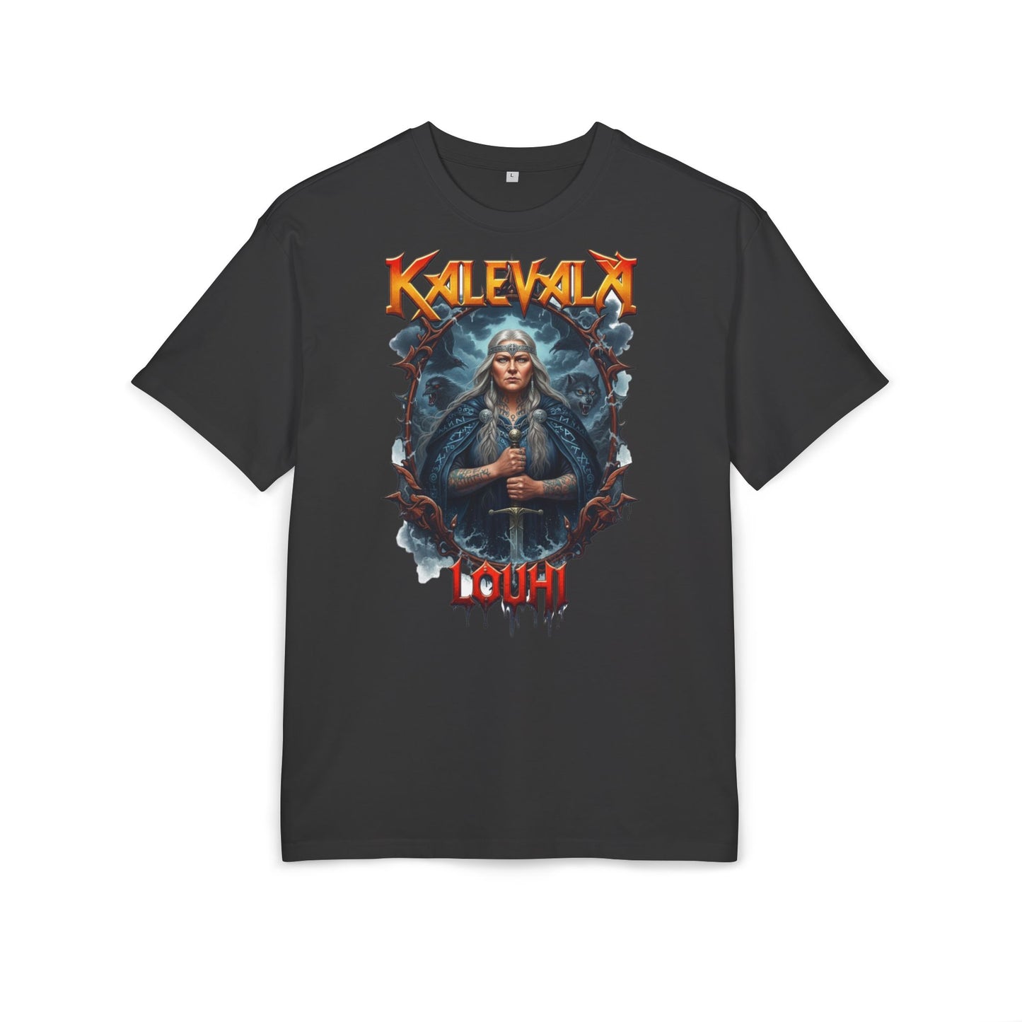 Kalevalan Kalevala Pohjolan emäntä Louhi rock-henkinen paita -  Oversize  T-paita