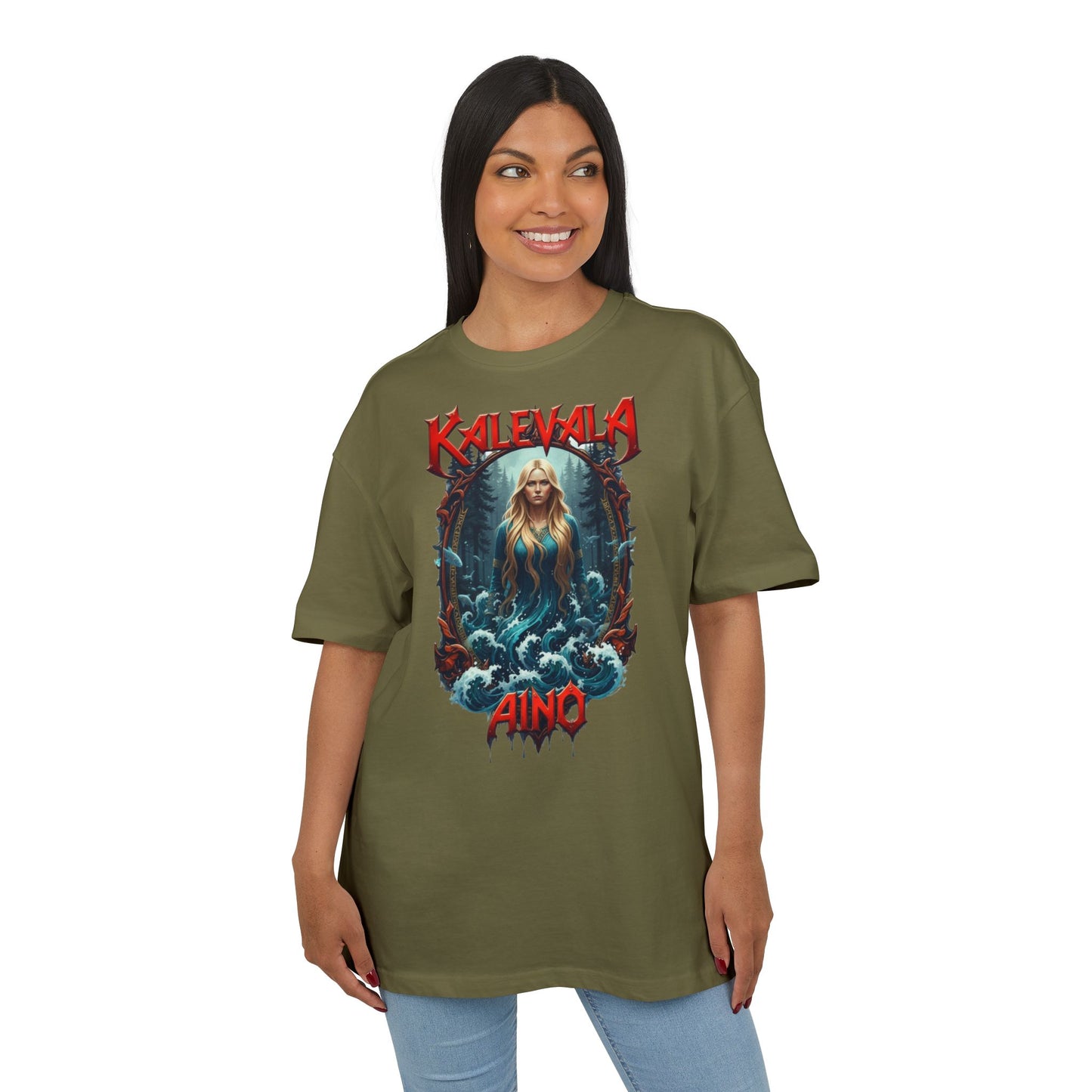 Kalevala Aino Vellamon neitona rock-henkinen paita -  Oversize  T-paita