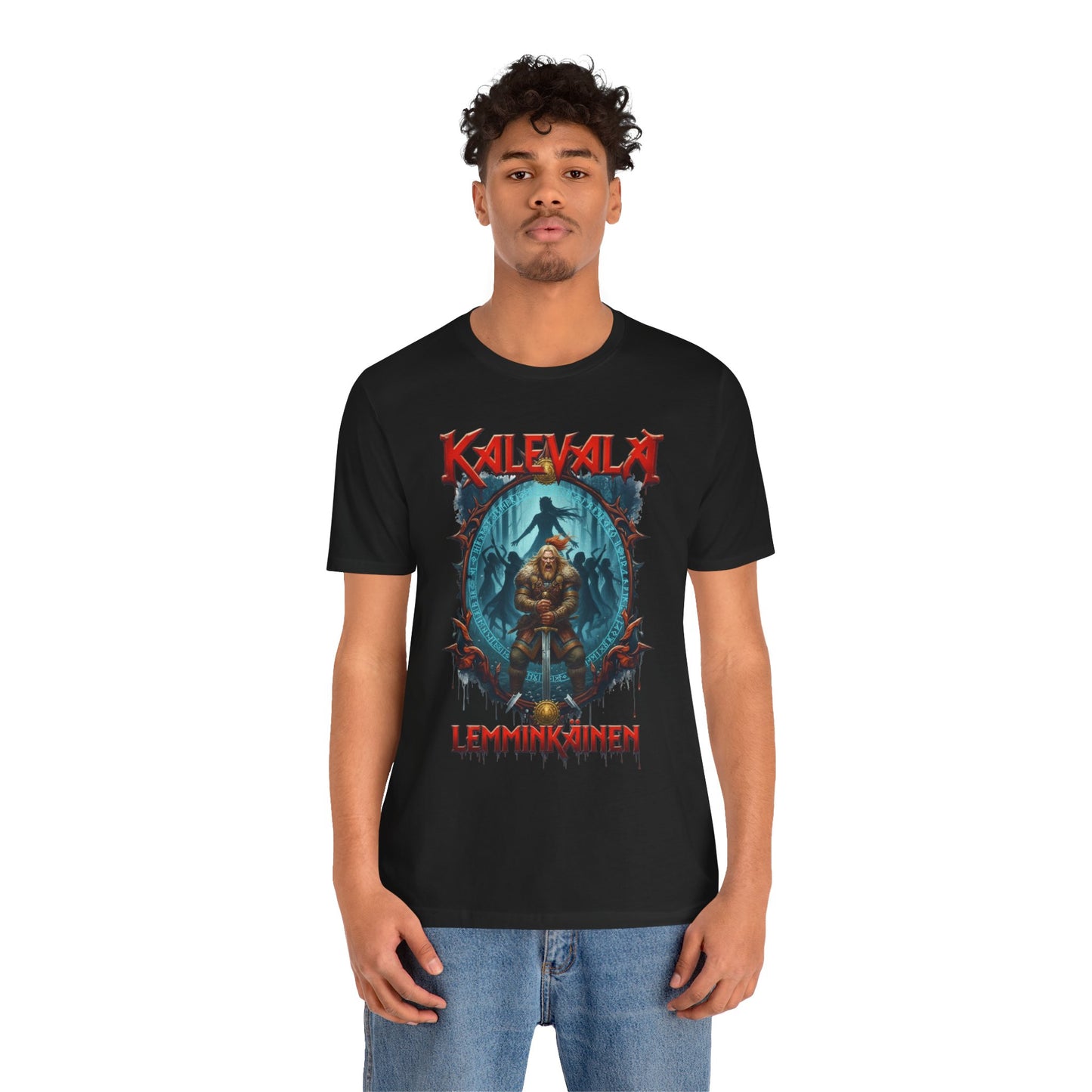 lemminkäinen ja saaren neidot Teepaita — Retro Graphic T-Shirt