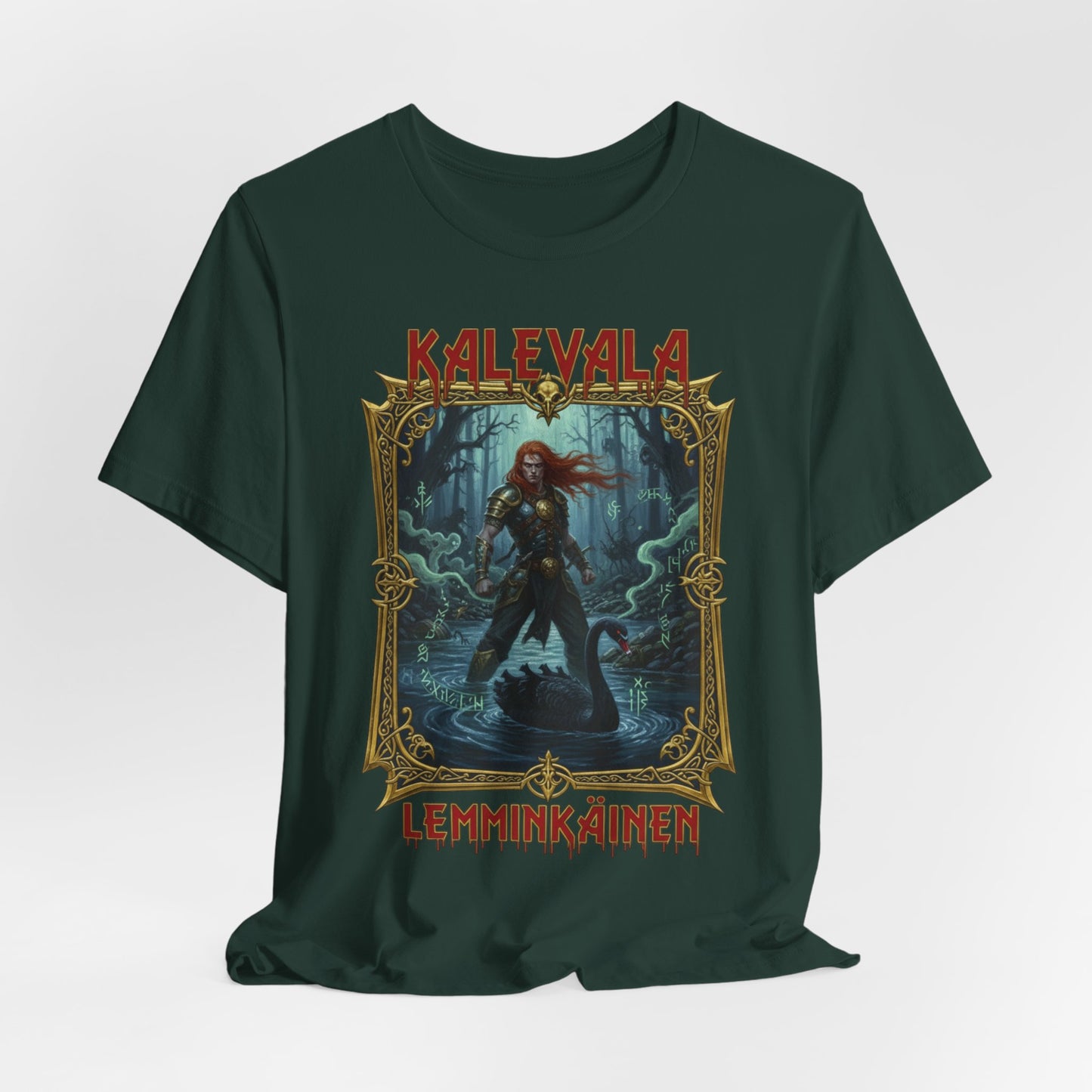 Lemminkäinen – Tuonelan musta joki Teepaita — Retro Graphic T-Shirt