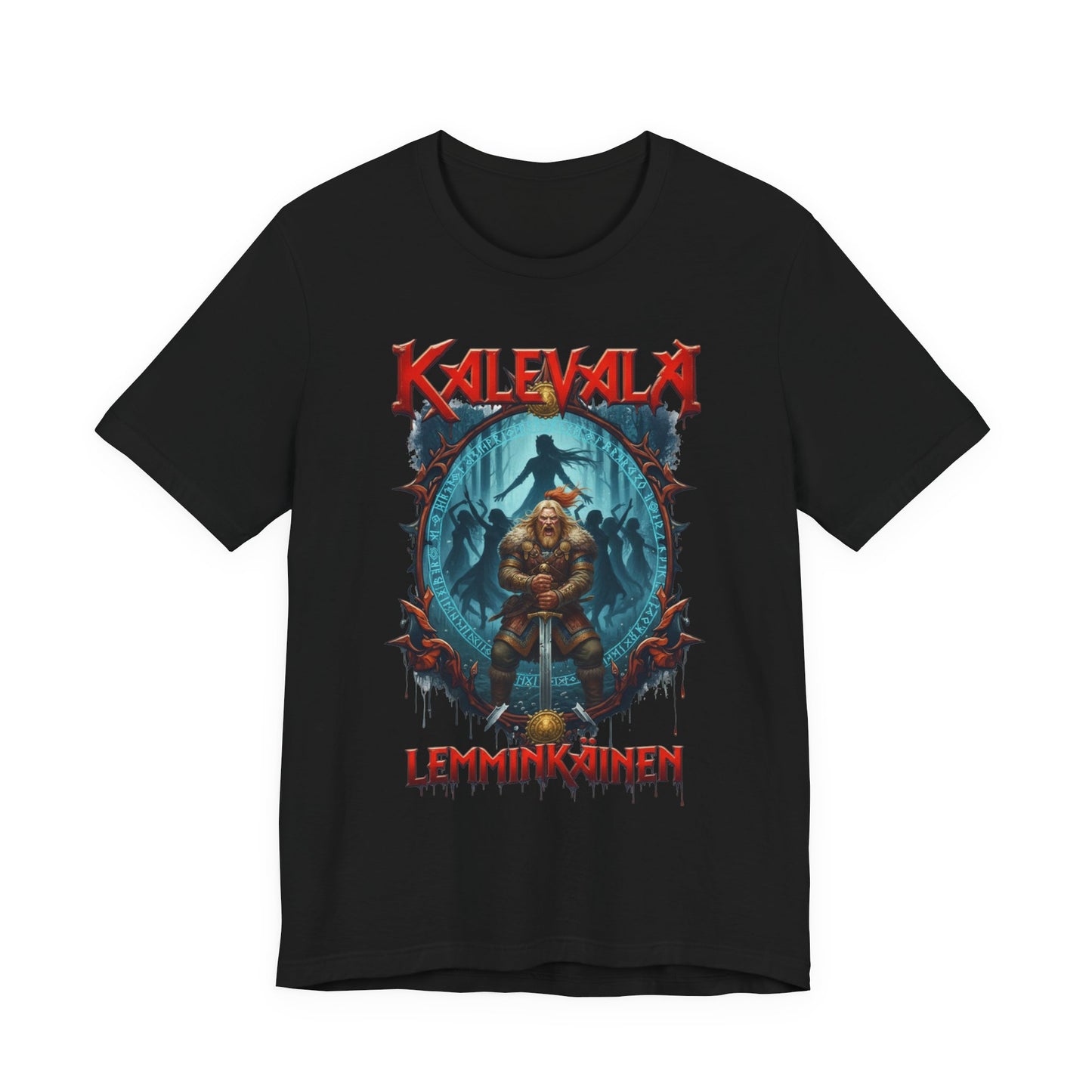 lemminkäinen ja saaren neidot Teepaita — Retro Graphic T-Shirt