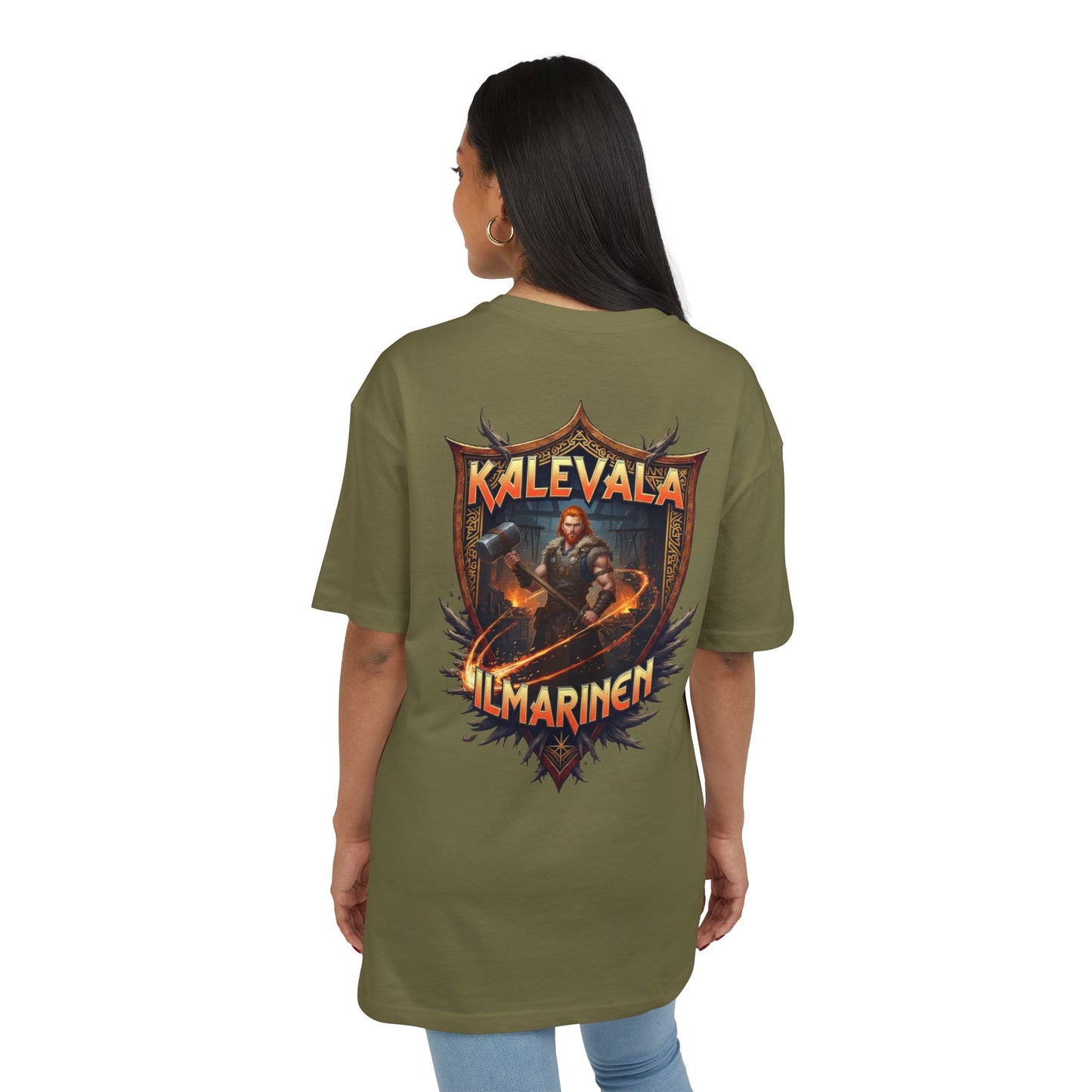 Kalevalan Ilmarinen seppä kalevalan rock-henkinen paita -  Oversize  T-paita