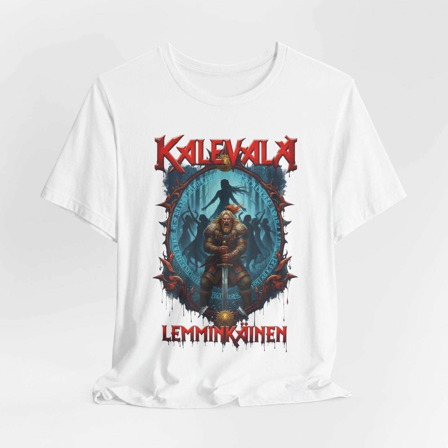 lemminkäinen ja saaren neidot Teepaita — Retro Graphic T-Shirt