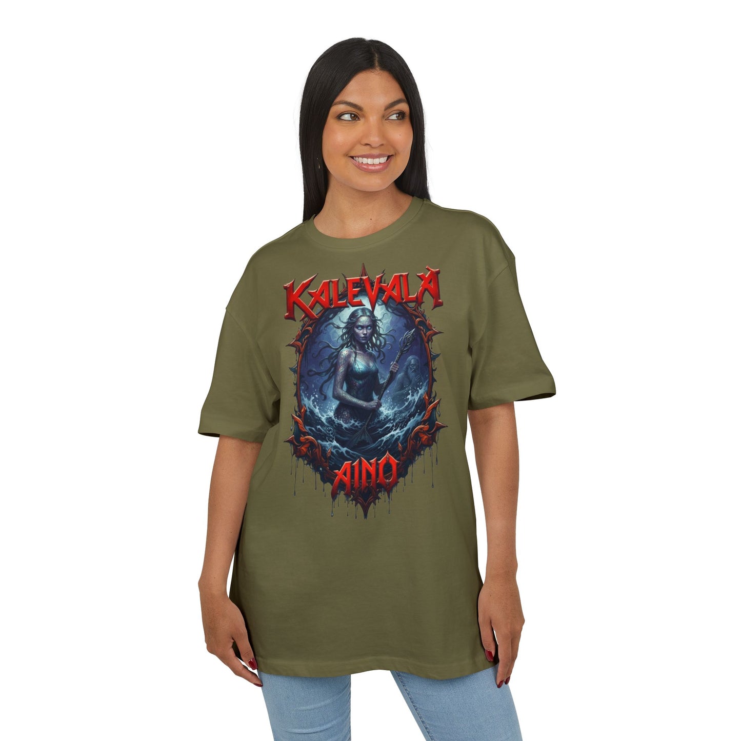 Kalevala Aino Vellamon neitona– rock-henkinen paita -  Oversize  T-paita