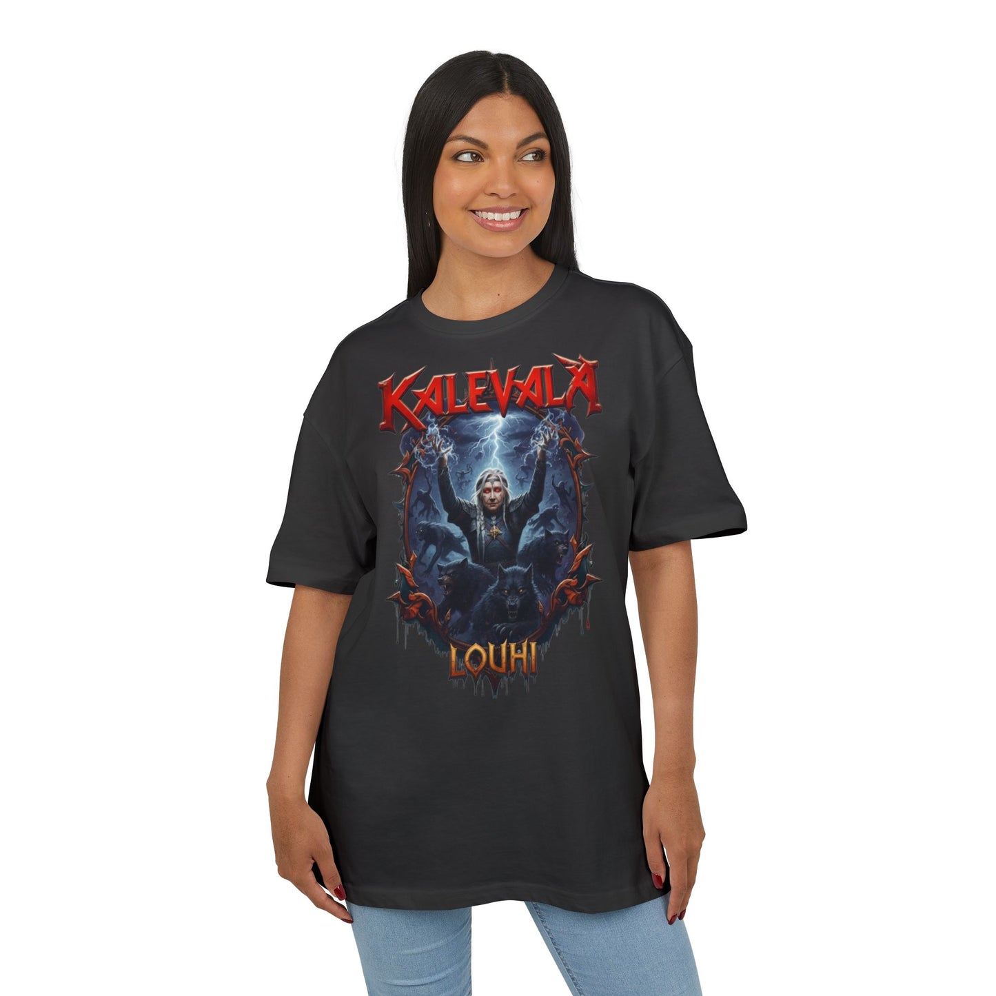 Kalevalan Kalevala Pohjolan emäntä Louhi lähettää vitsaukset rock-henkinen paita -  Oversize  T-paita