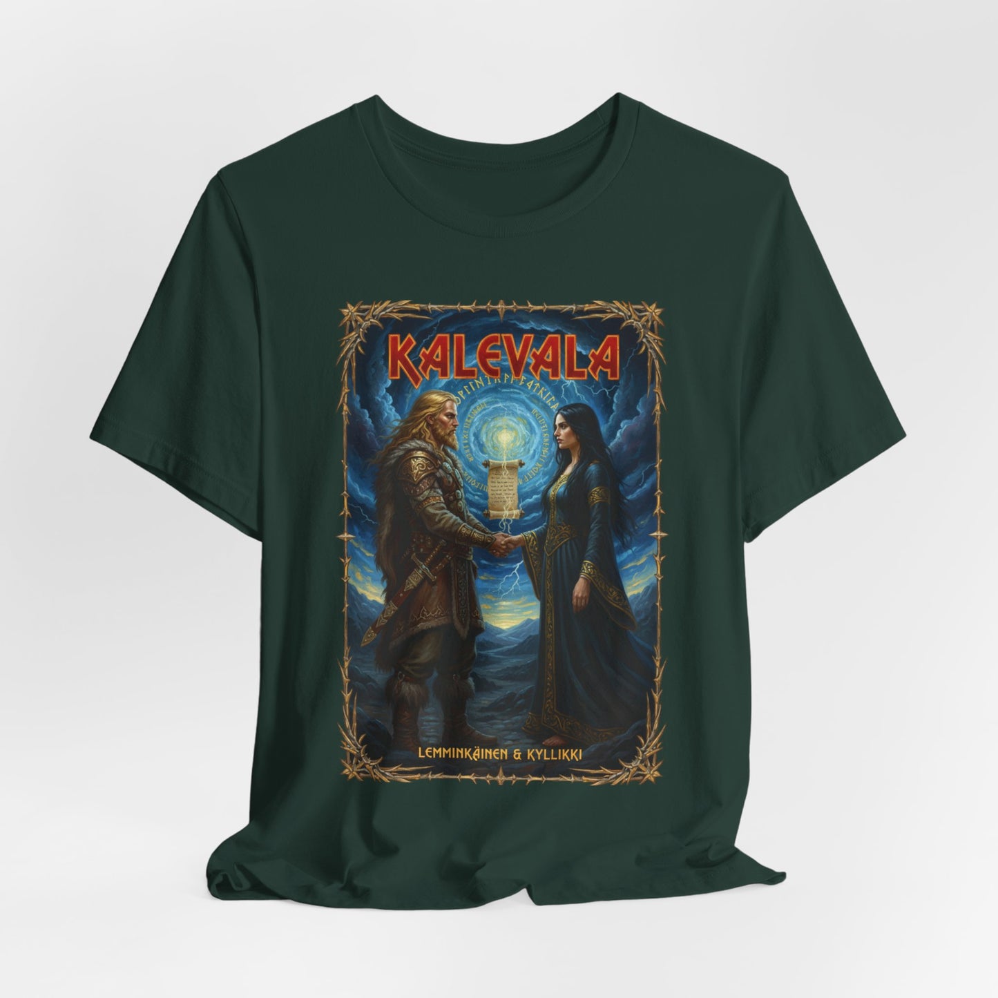 Lemminkäinen ja Kyllikki –  Teepaita — Retro Graphic T-Shirt