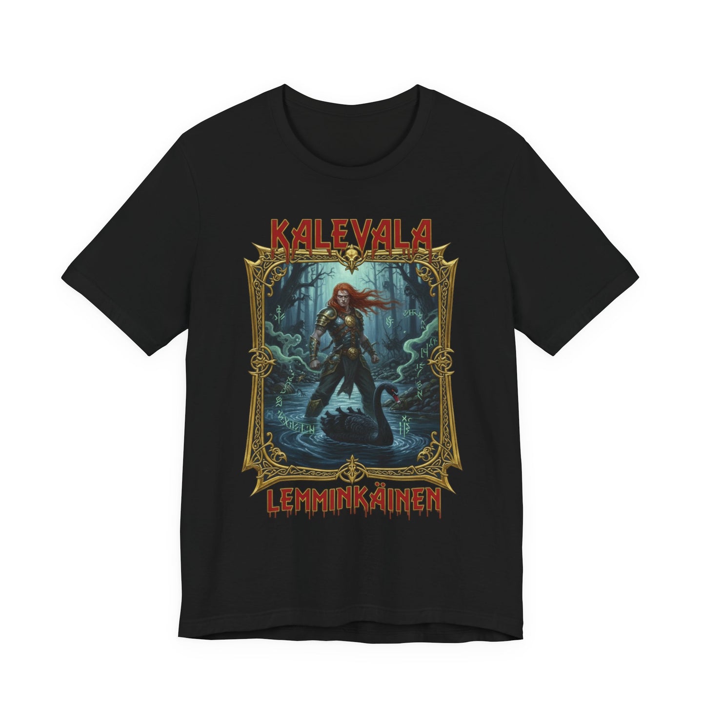 Lemminkäinen – Tuonelan musta joki Teepaita — Retro Graphic T-Shirt