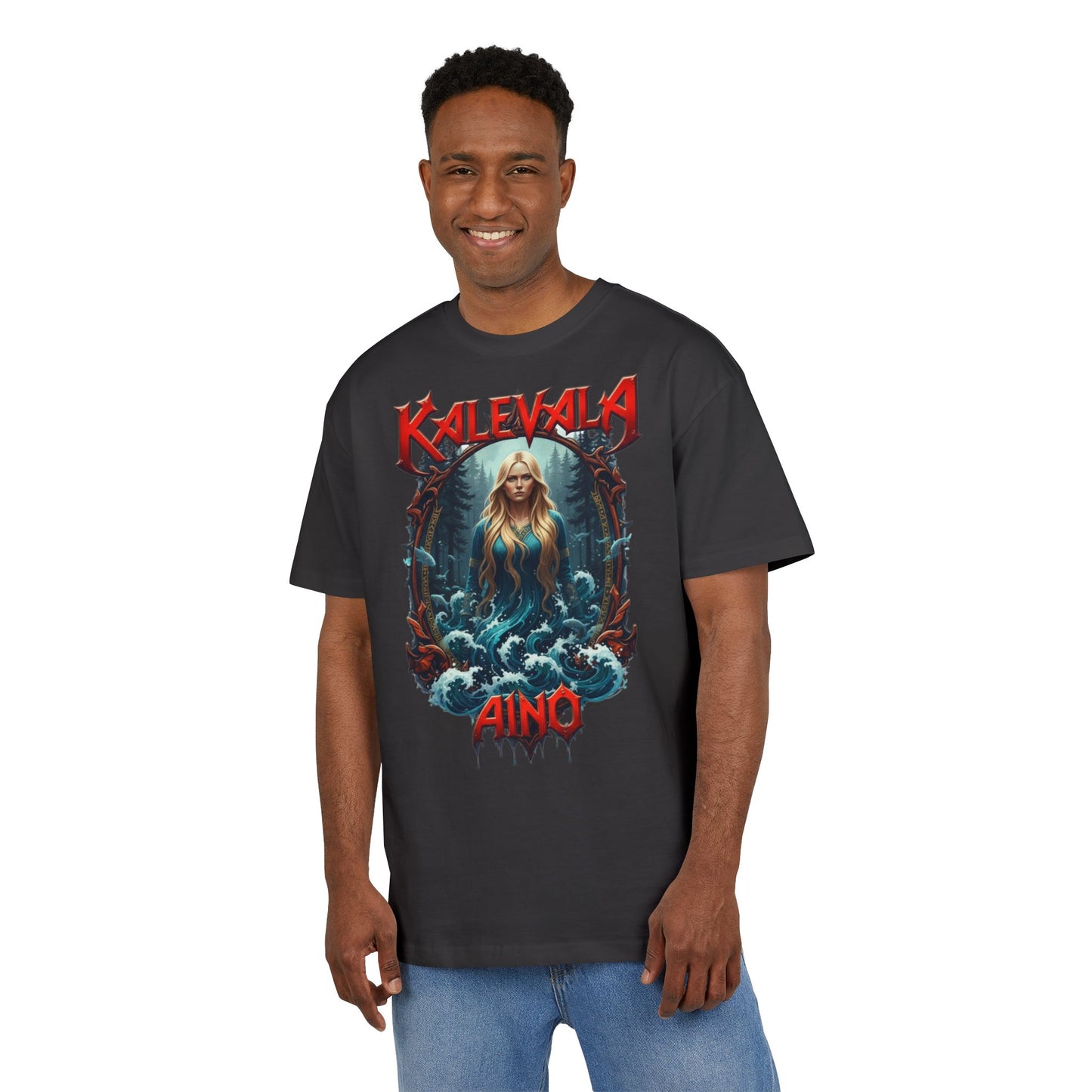 Kalevala Aino Vellamon neitona rock-henkinen paita -  Oversize  T-paita