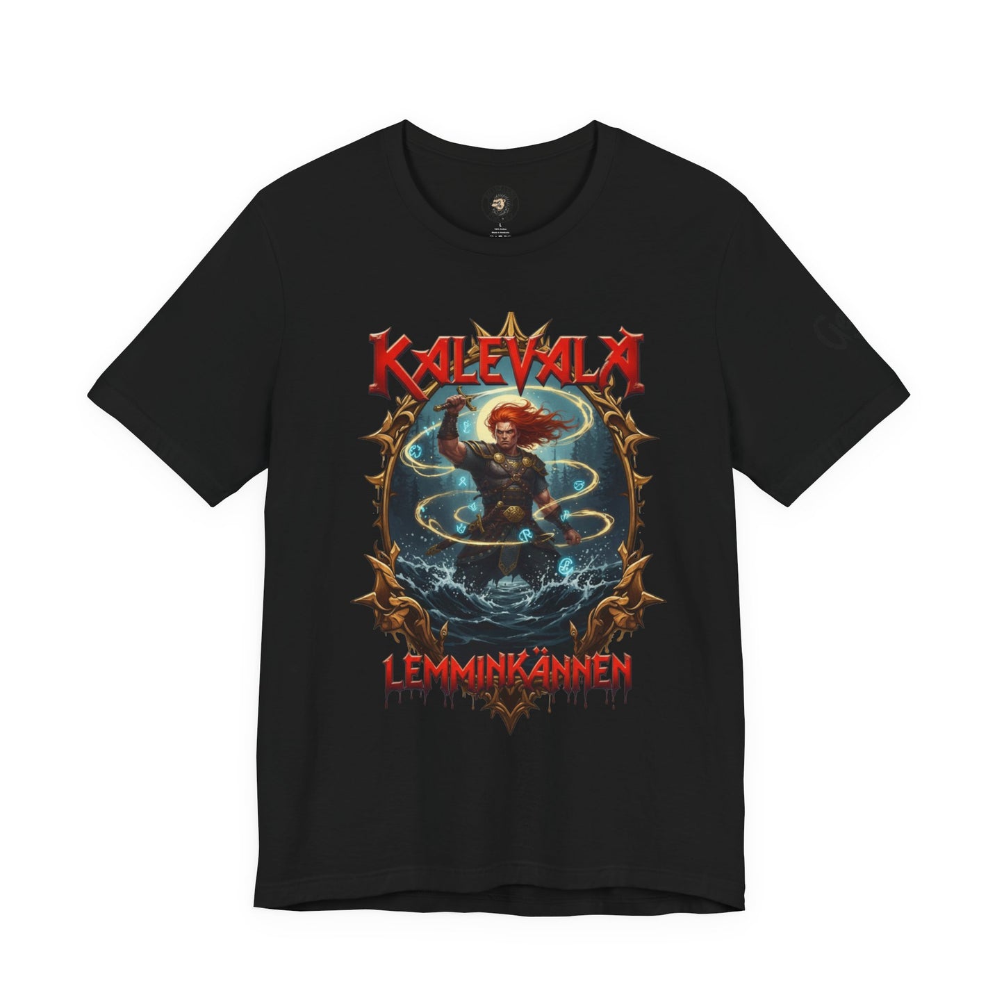 Lemminkäinen – Tuonelan musta joki n t‑paita bändi tyyliin T-Shirt — Retro Vintage Logo Tee