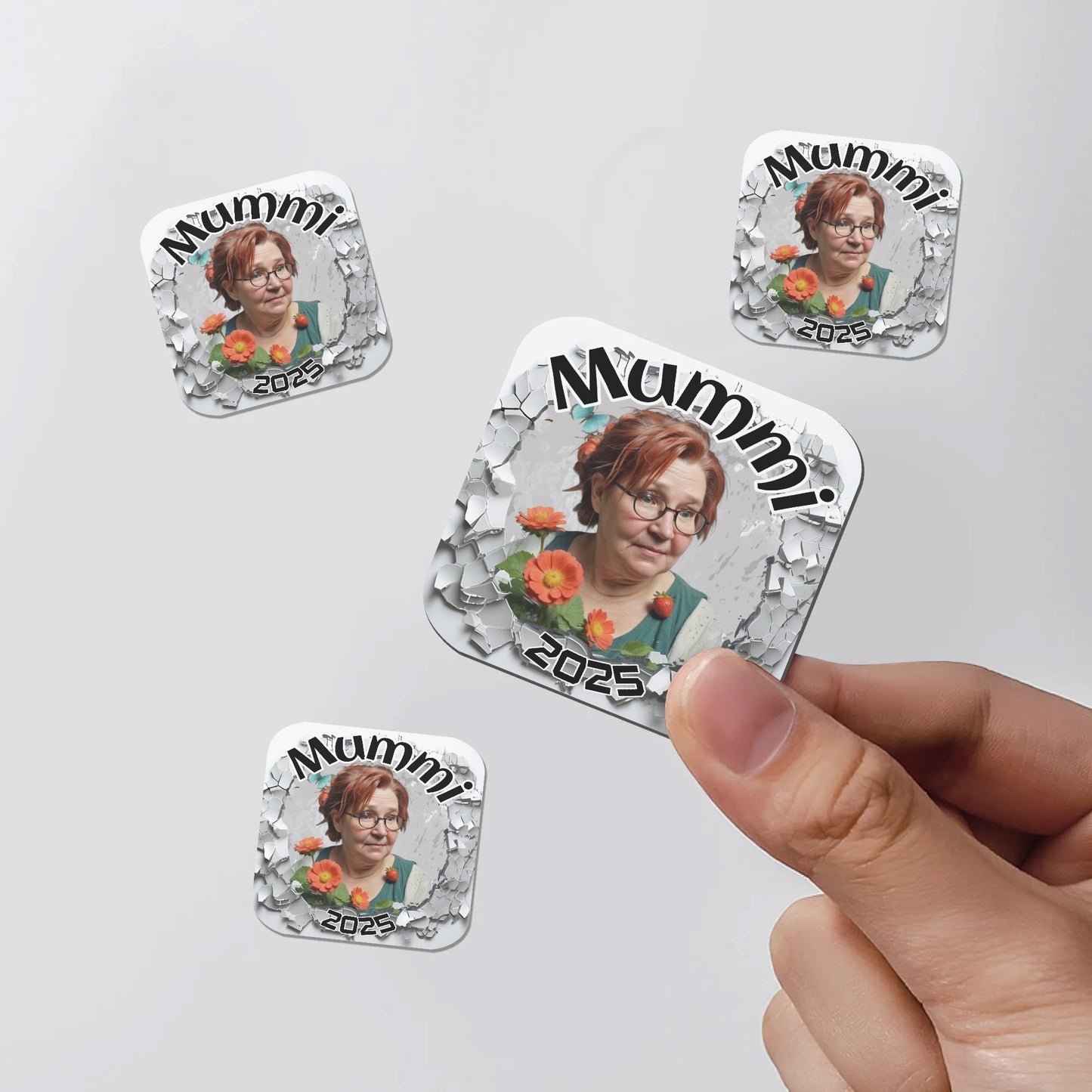Personalized Magnetic Photos Gifts Fridge Stickers 4 Pcs