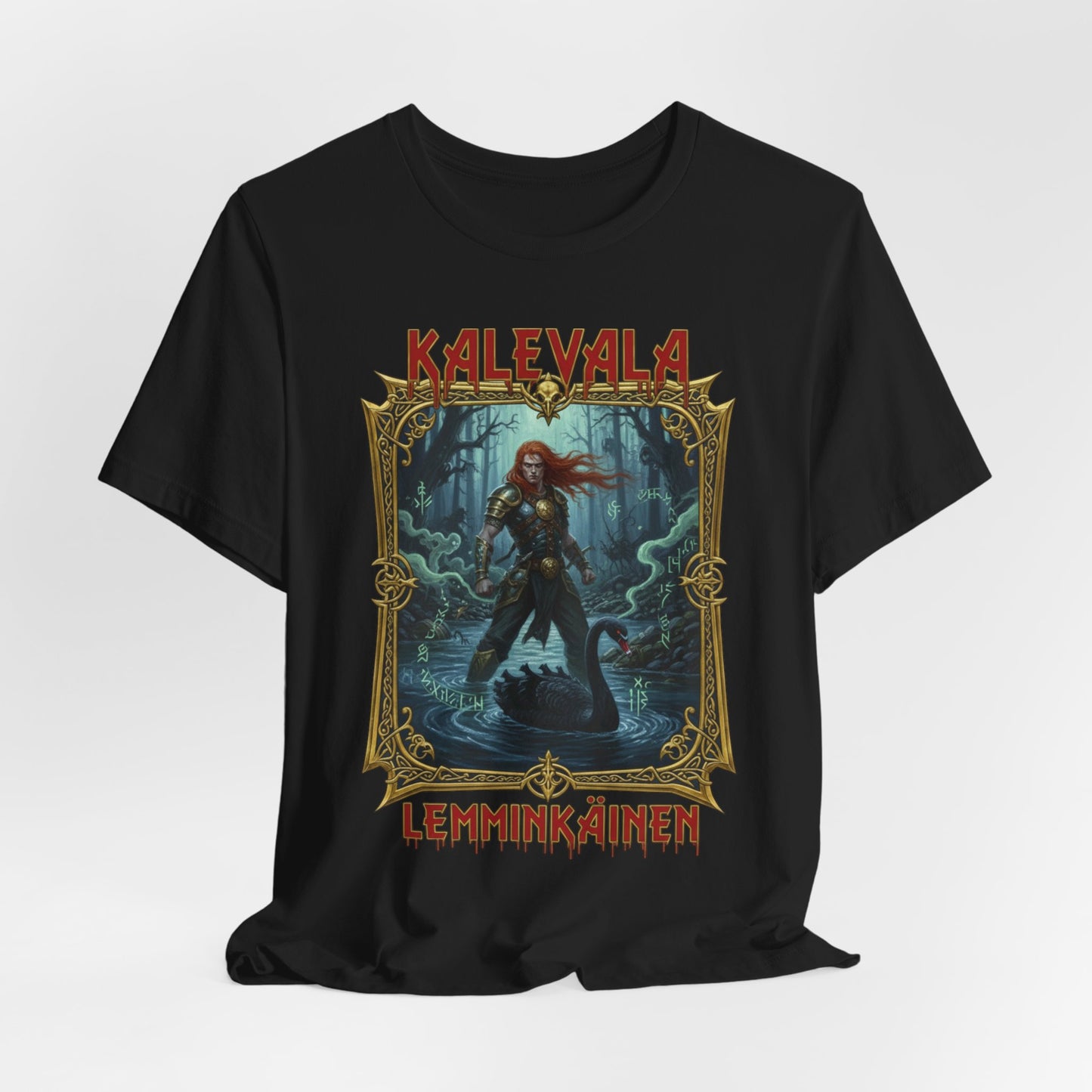 Lemminkäinen – Tuonelan musta joki Teepaita — Retro Graphic T-Shirt