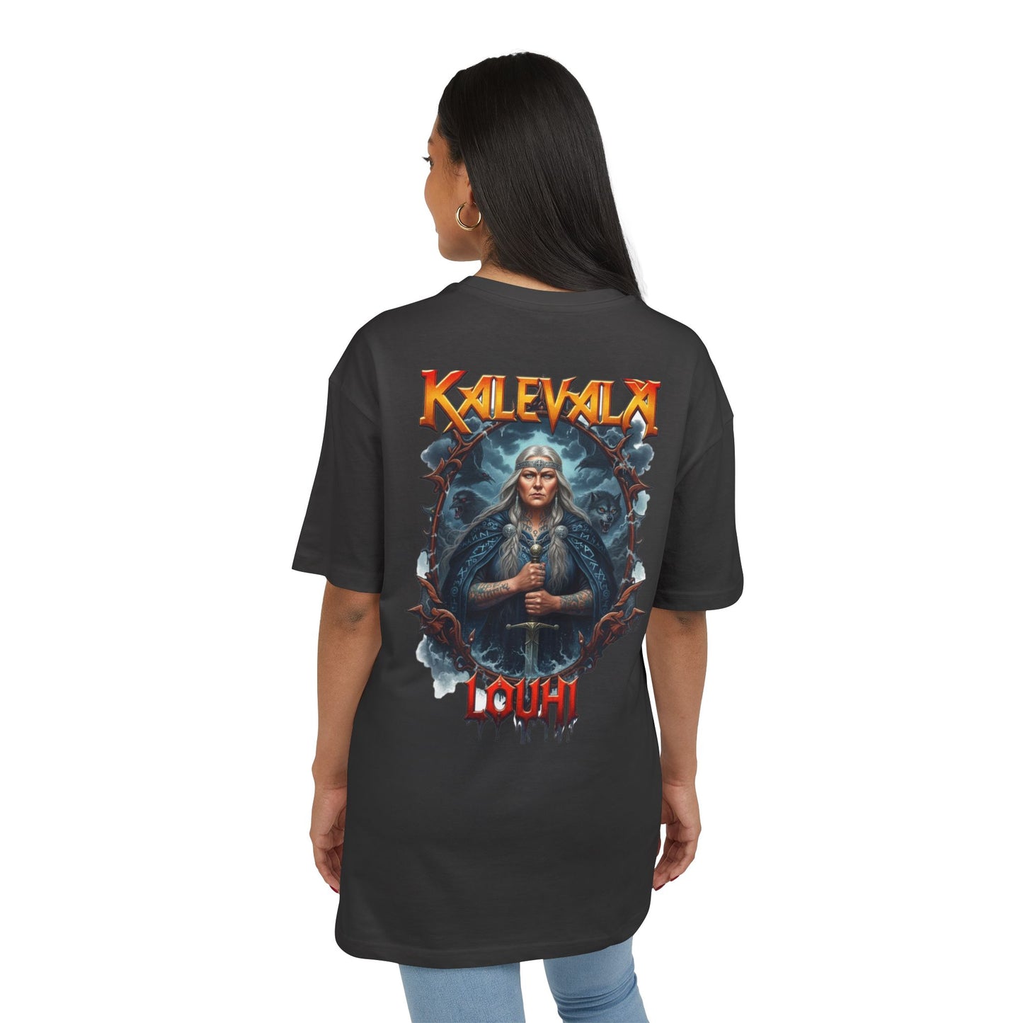 Kalevalan Kalevala Pohjolan emäntä Louhi rock-henkinen paita -  Oversize  T-paita