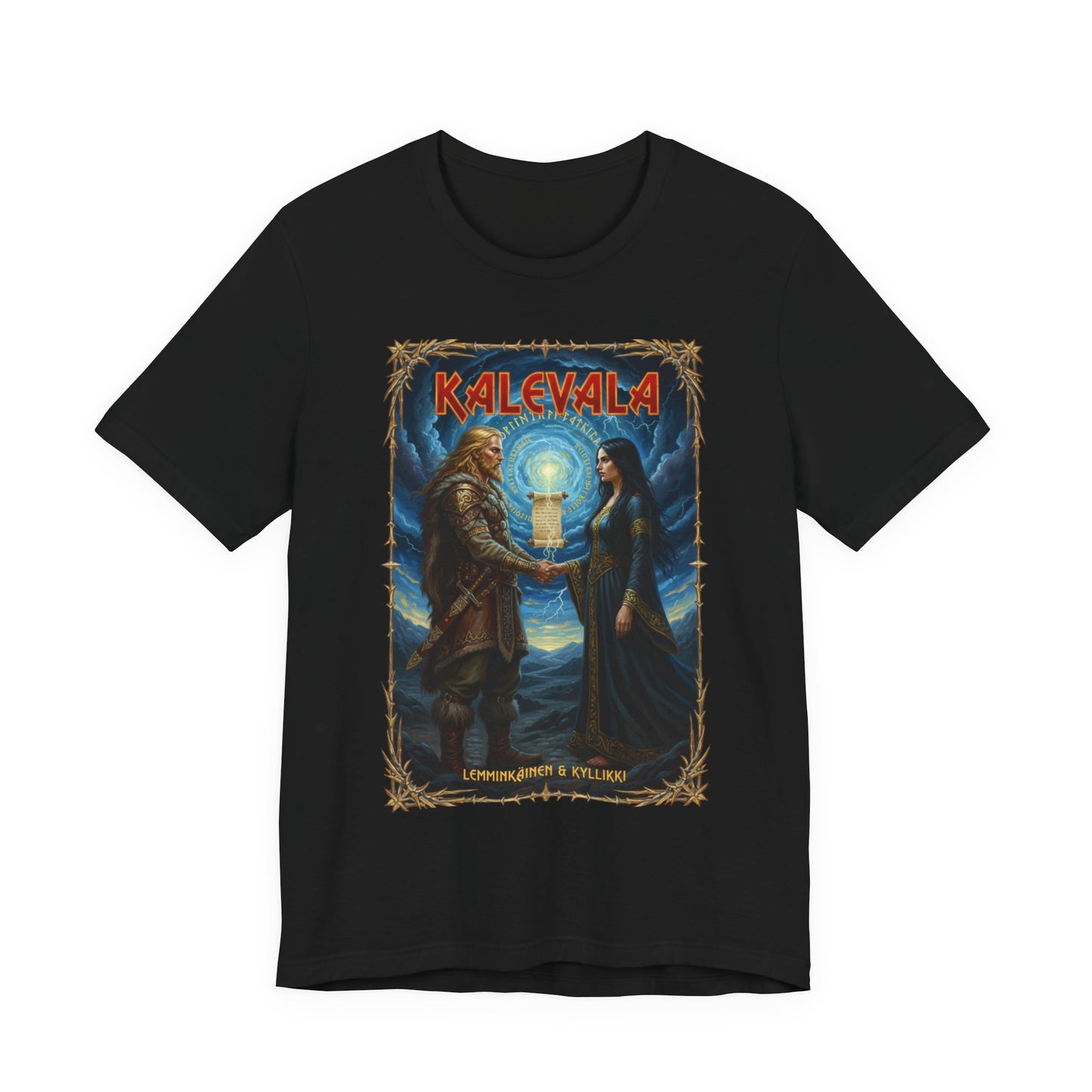 Lemminkäinen ja Kyllikki –  Teepaita — Retro Graphic T-Shirt