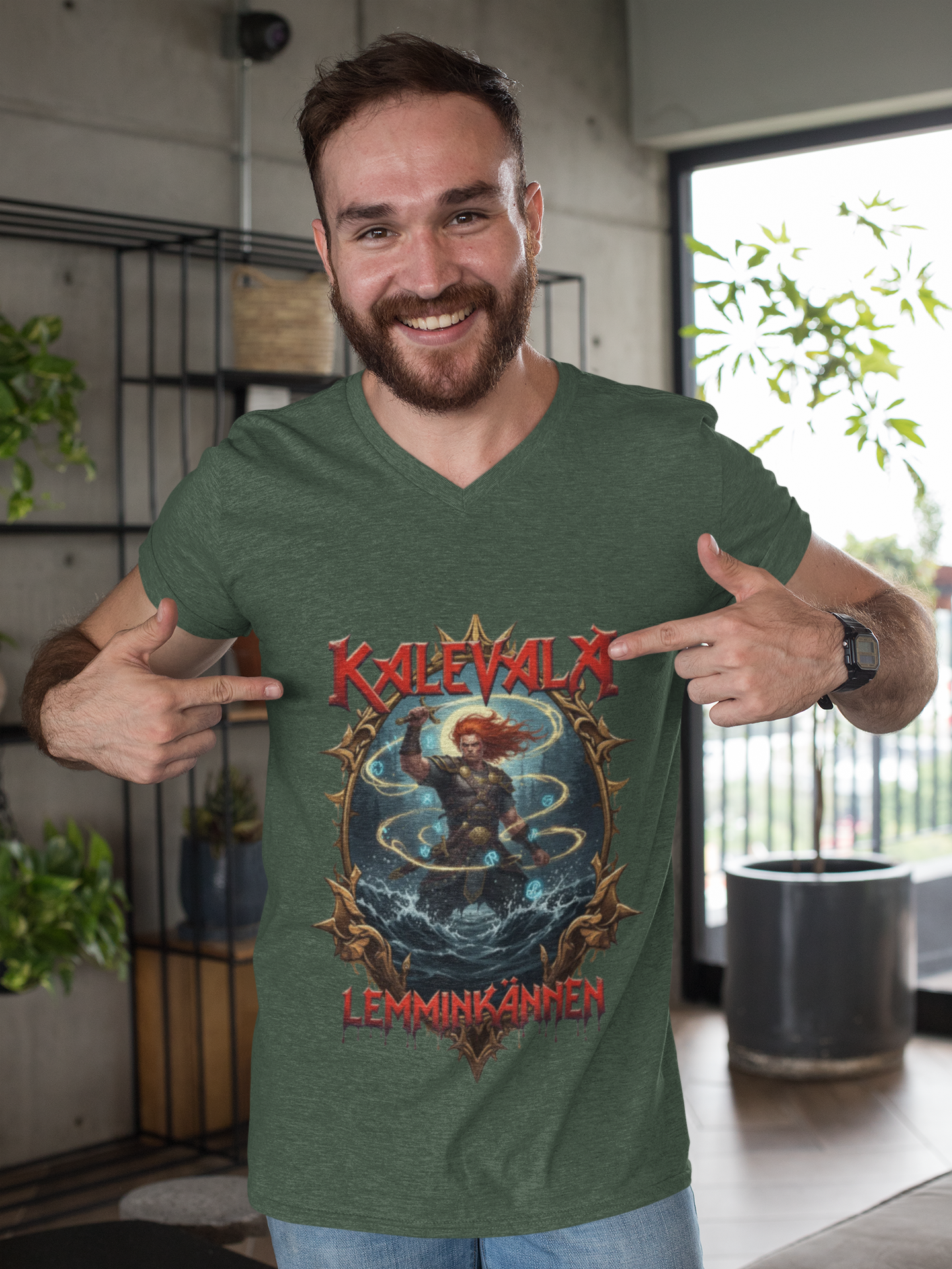 Lemminkäinen – Tuonelan musta joki n t‑paita bändi tyyliin T-Shirt — Retro Vintage Logo Tee