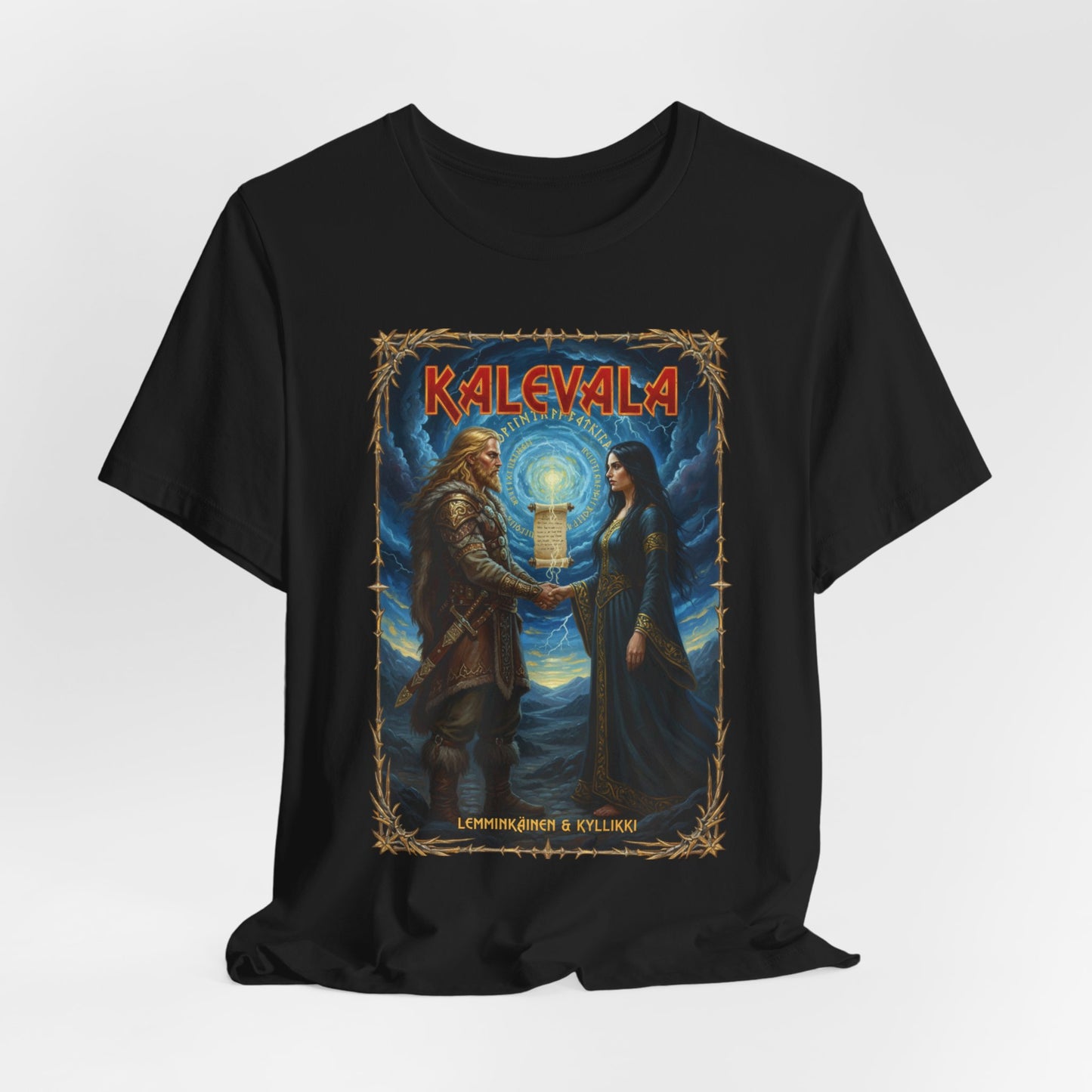 Lemminkäinen ja Kyllikki –  Teepaita — Retro Graphic T-Shirt