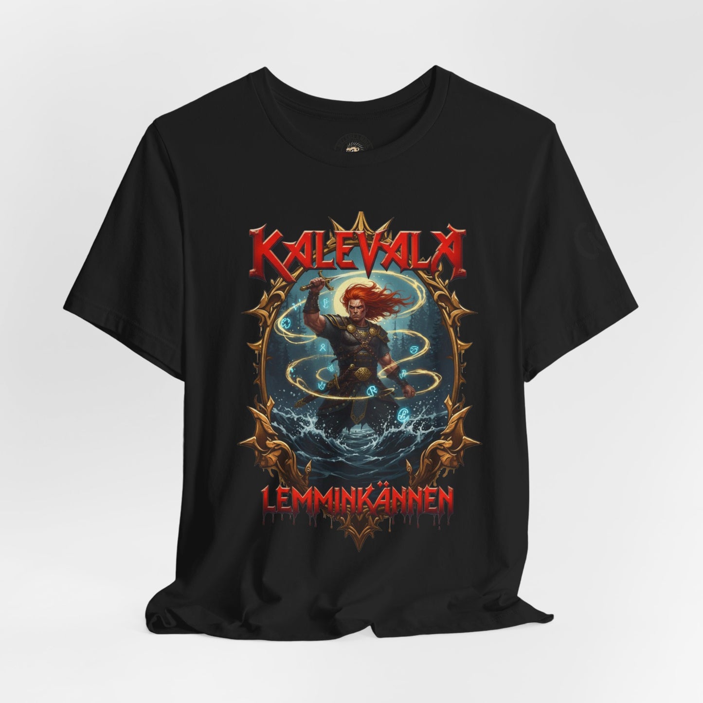 Lemminkäinen – Tuonelan musta joki n t‑paita bändi tyyliin T-Shirt — Retro Vintage Logo Tee
