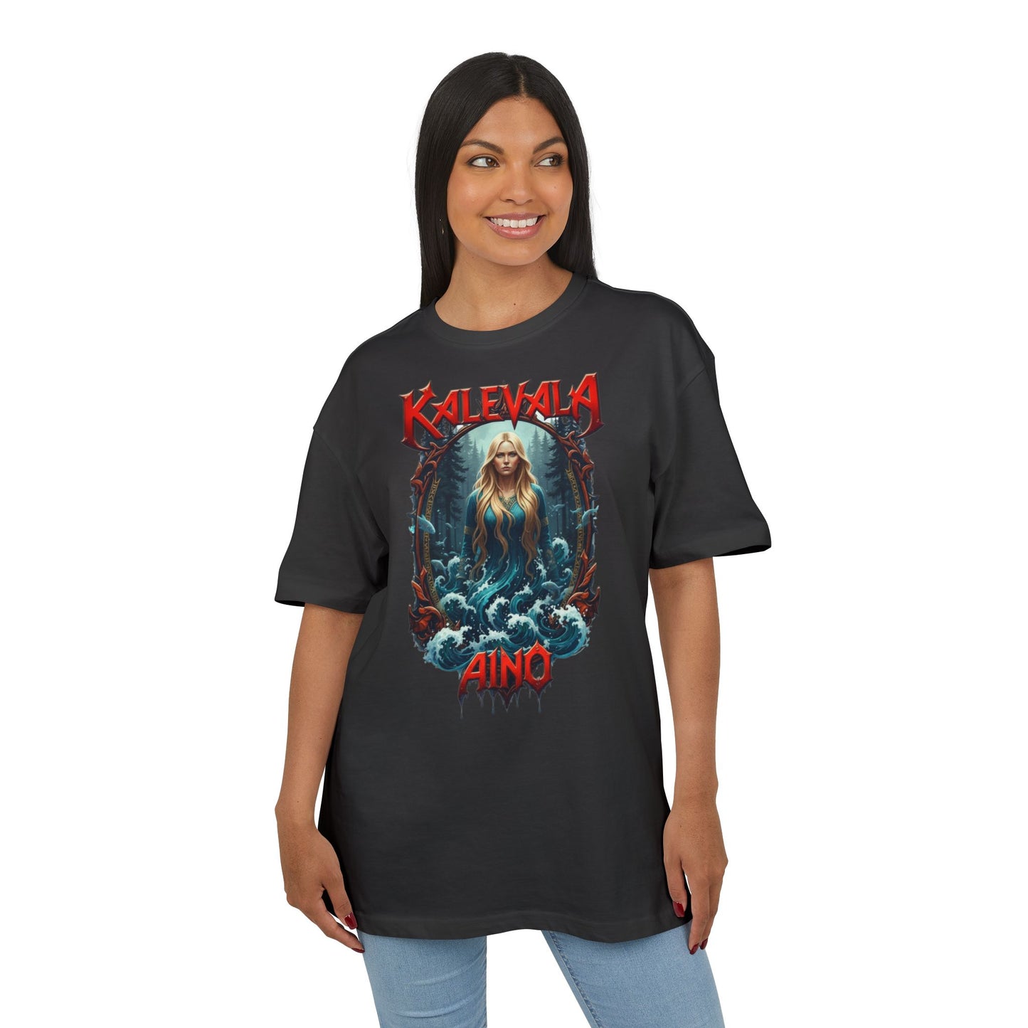 Kalevala Aino Vellamon neitona rock-henkinen paita -  Oversize  T-paita