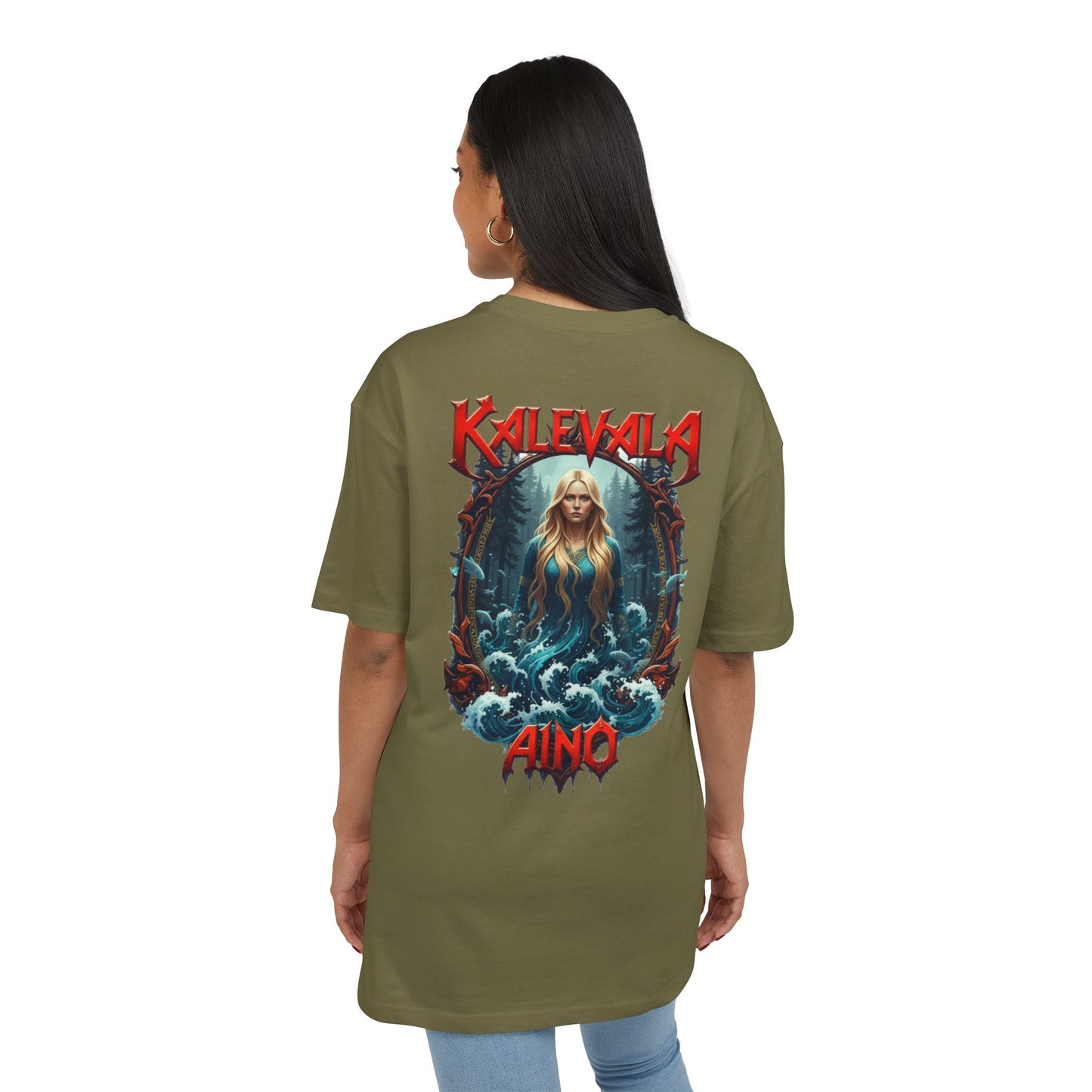Kalevala Aino Vellamon neitona rock-henkinen paita -  Oversize  T-paita