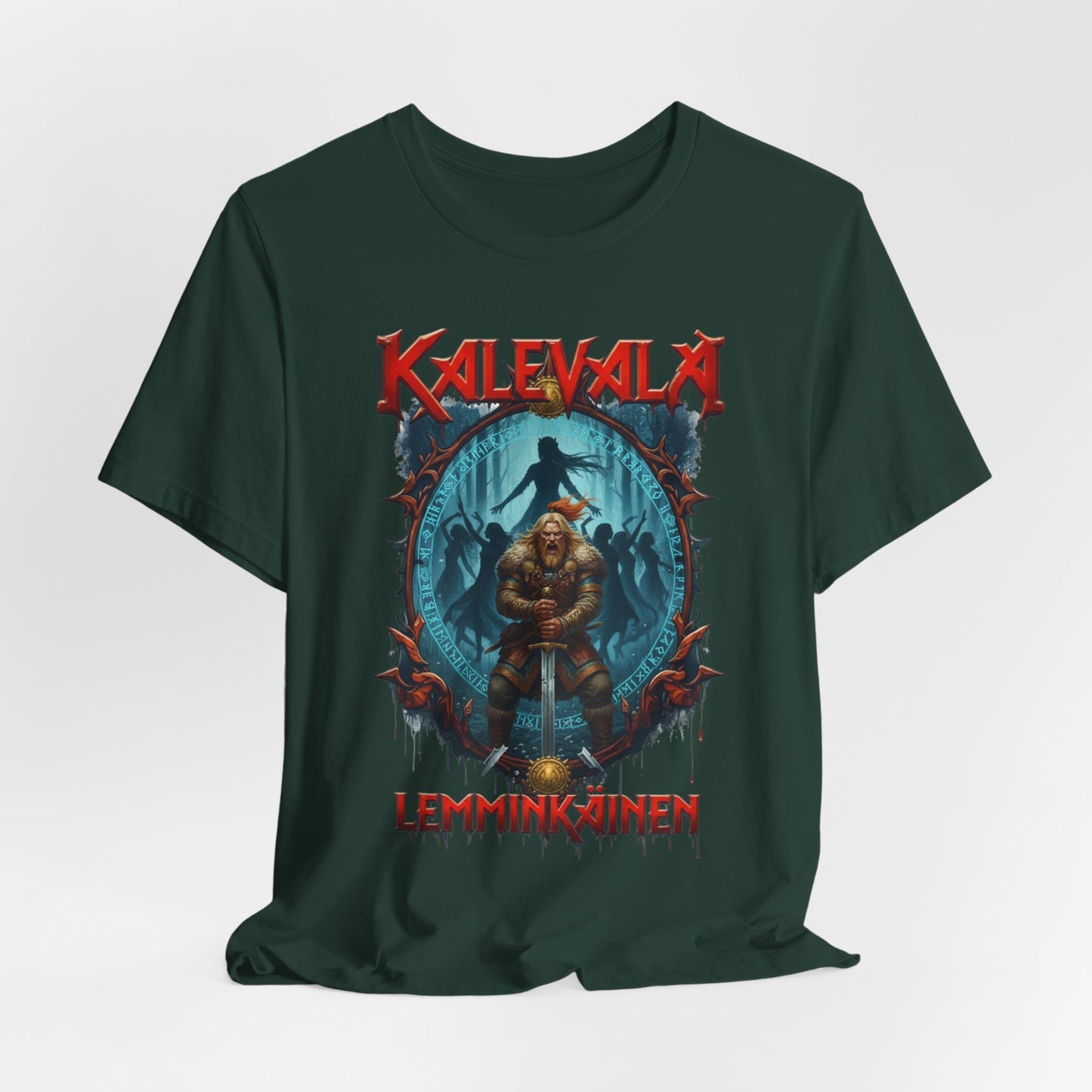 lemminkäinen ja saaren neidot Teepaita — Retro Graphic T-Shirt