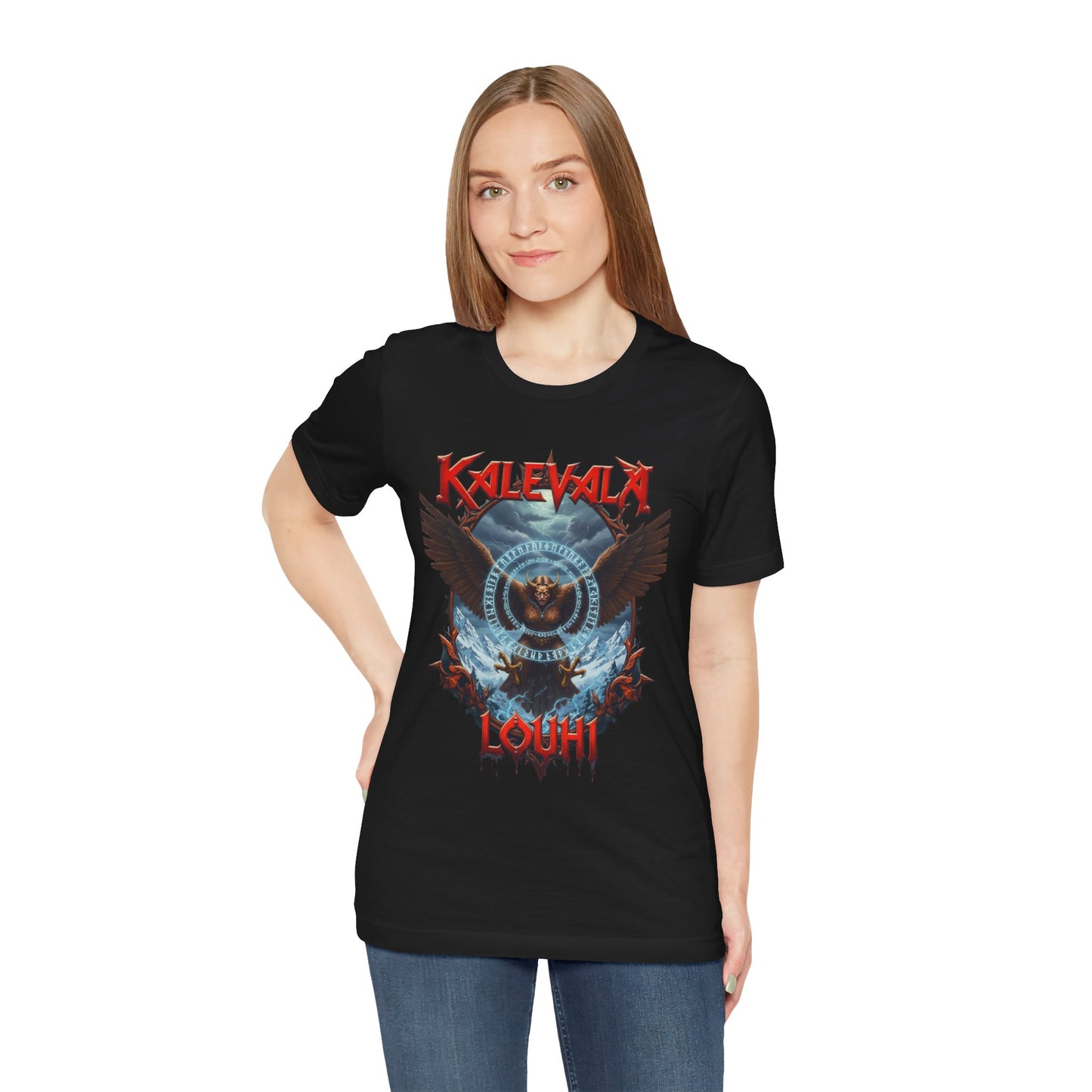 Pohjolan emäntä muuttuu kotkaksi Teepaita — Retro Graphic T-Shirt