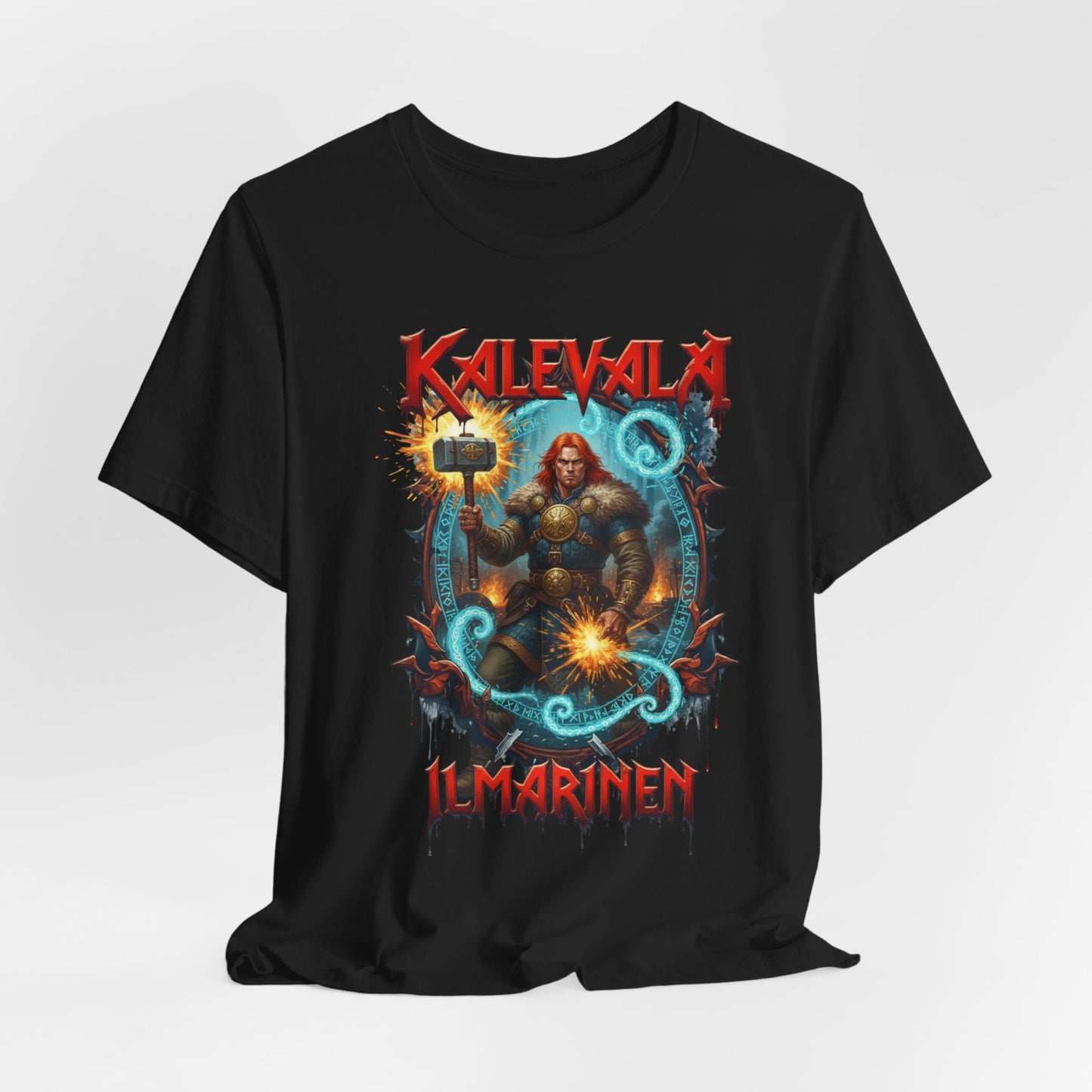 Ilmarinen seppä kalevalan raudankova tekijä –  Teepaita — Retro Graphic T-Shirt