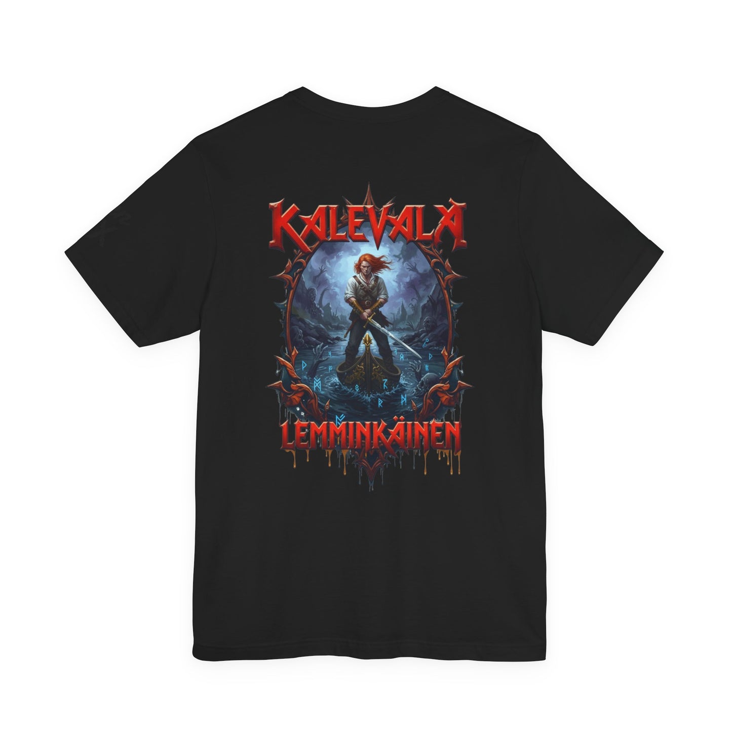 Lemminkäinen – Tuonelan musta joki n t‑paita bändi tyyliin T-Shirt — Retro Vintage Logo Tee