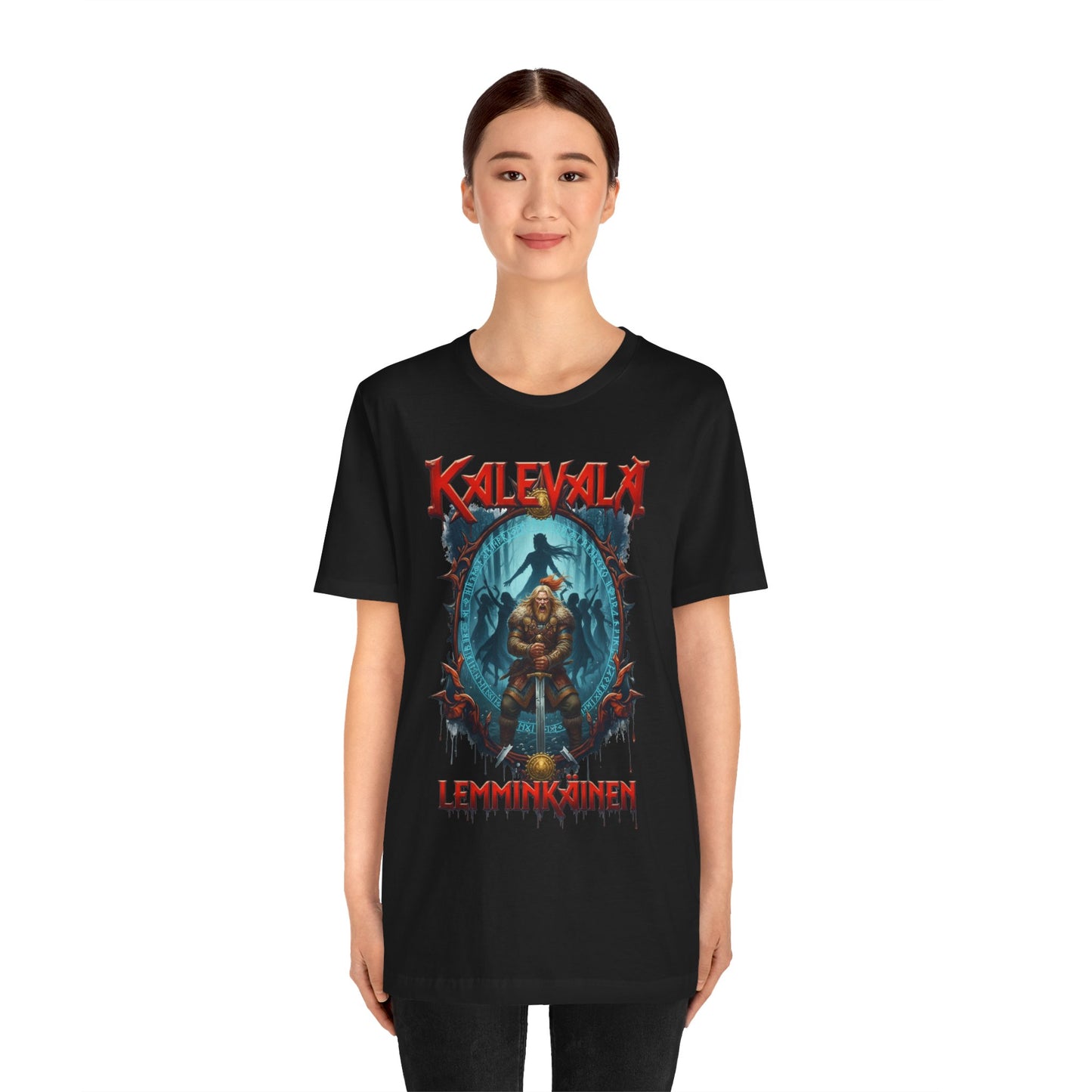 lemminkäinen ja saaren neidot Teepaita — Retro Graphic T-Shirt