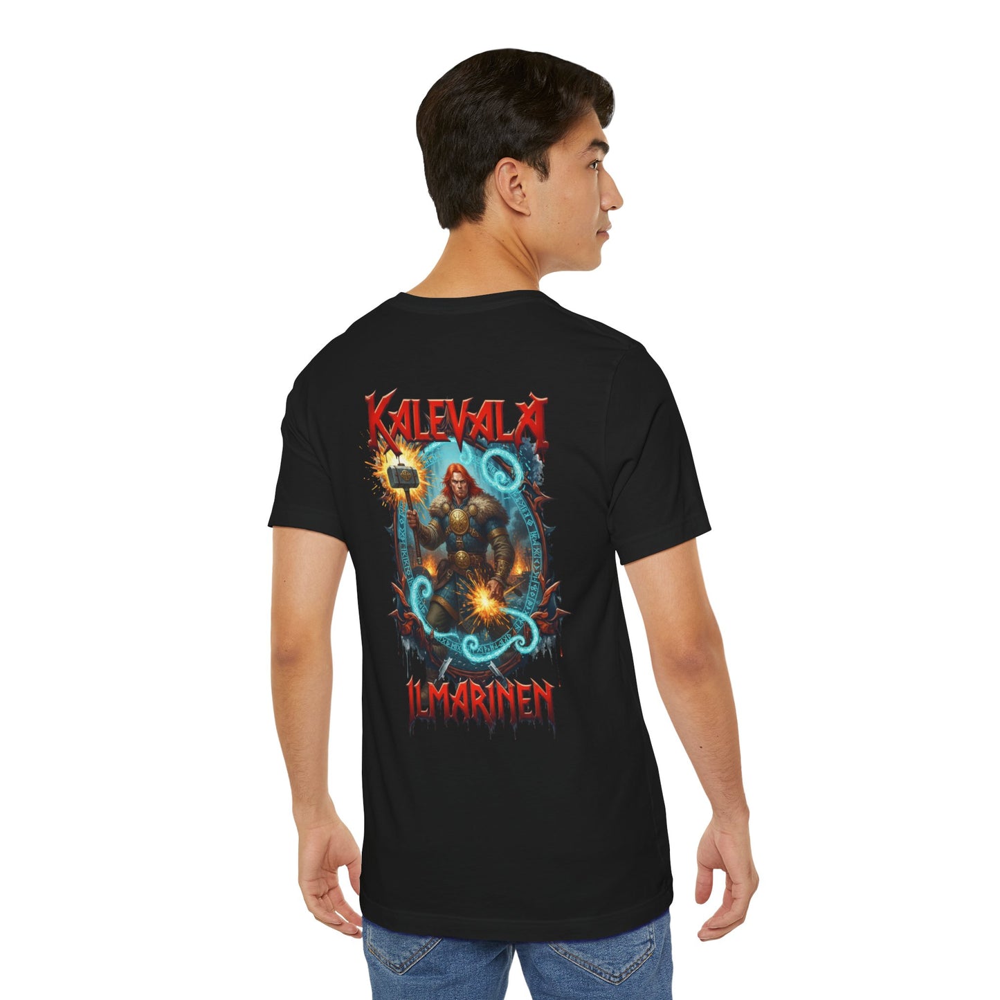 Ilmarinen seppä kalevalan raudankova tekijä –  Teepaita — Retro Graphic T-Shirt