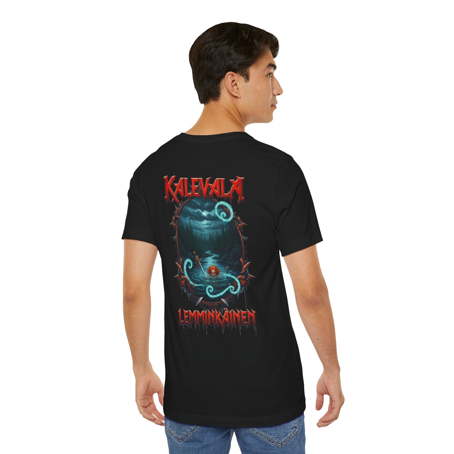 Lemminkäinen – Tuonelan musta joki Teepaita — Retro Graphic T-Shirt