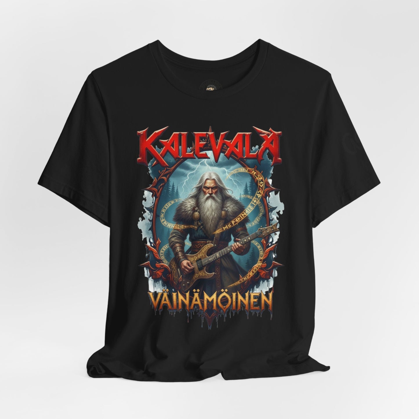 väinämöinen t‑paita bändi tyyliin T-Shirt — Retro Vintage Logo Tee