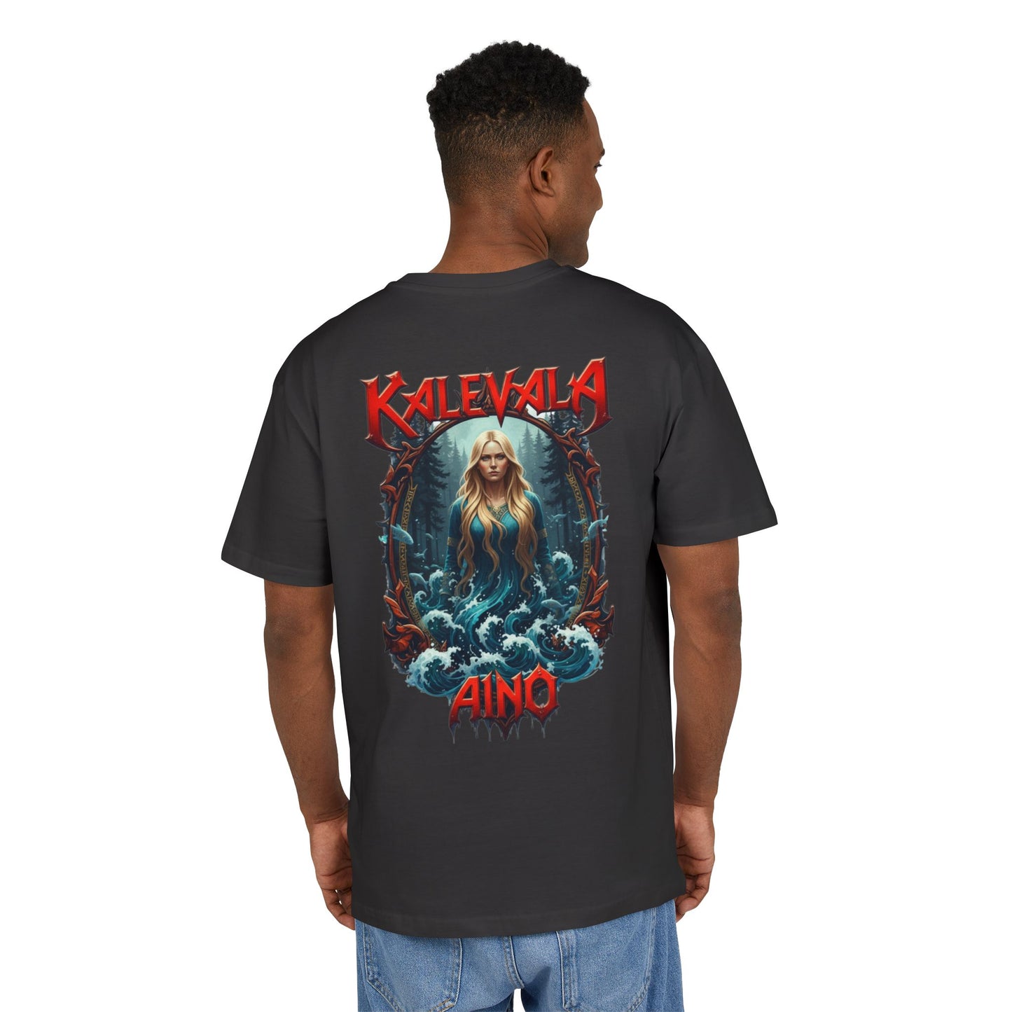 Kalevala Aino Vellamon neitona rock-henkinen paita -  Oversize  T-paita