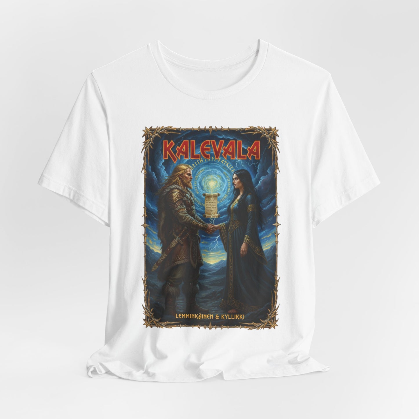 Lemminkäinen ja Kyllikki –  Teepaita — Retro Graphic T-Shirt