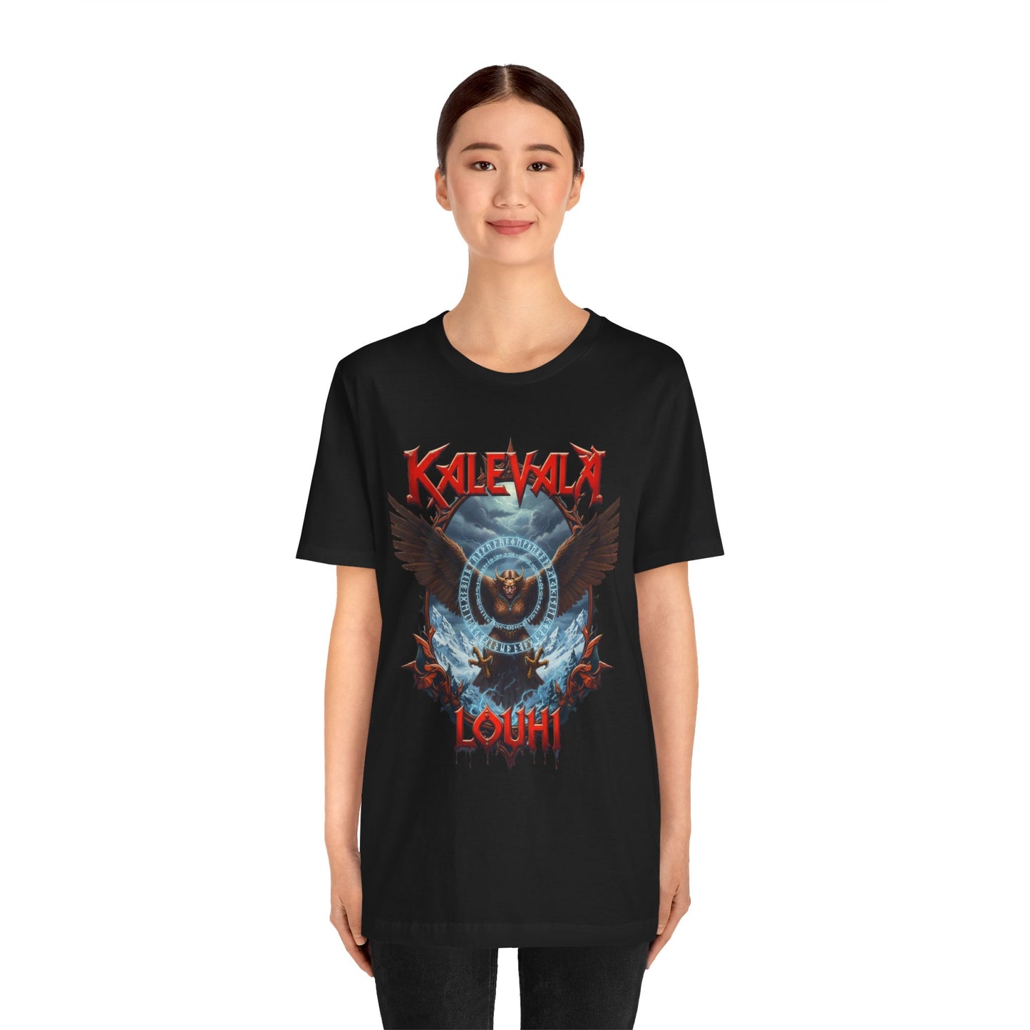 Pohjolan emäntä muuttuu kotkaksi Teepaita — Retro Graphic T-Shirt
