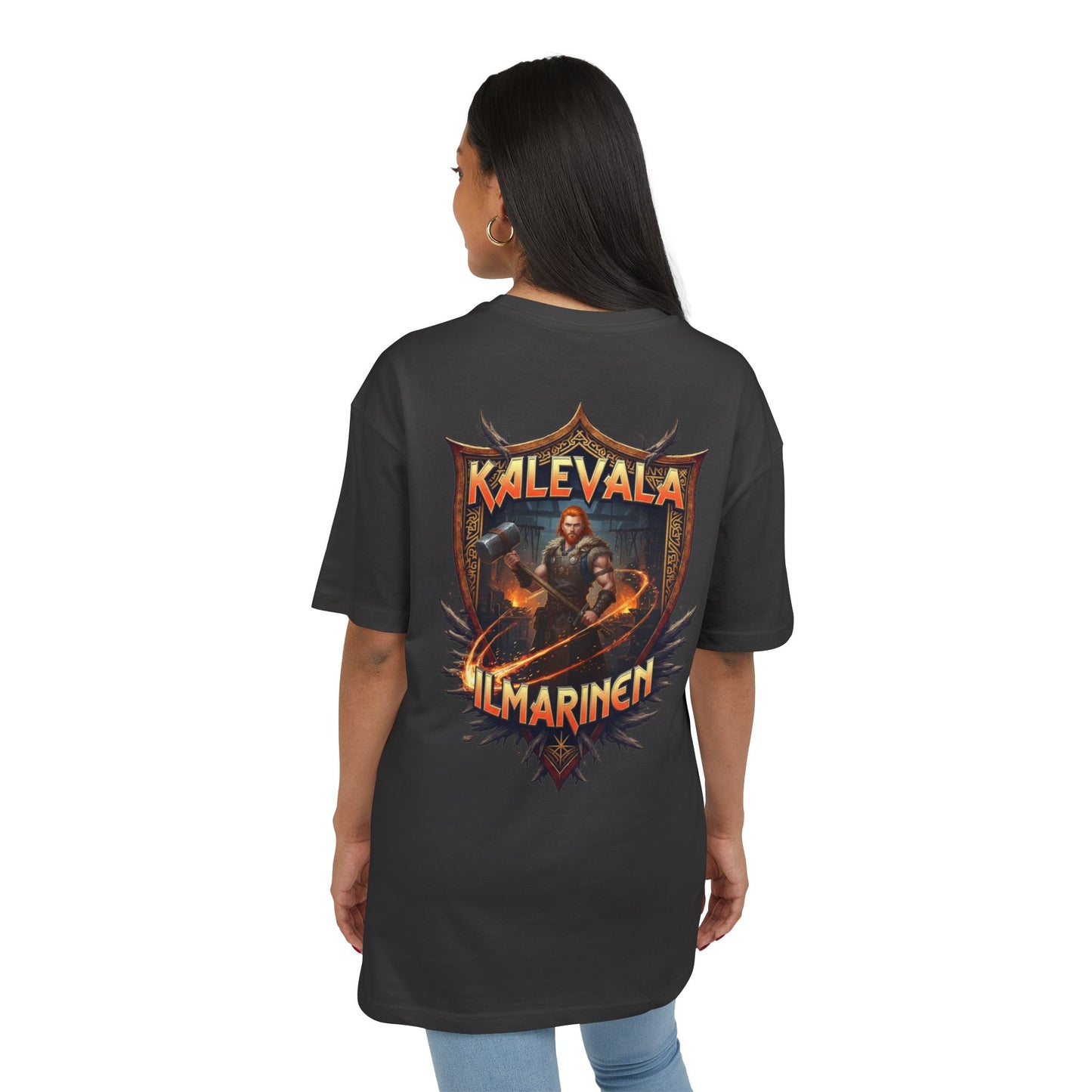 Kalevalan Ilmarinen seppä kalevalan rock-henkinen paita -  Oversize  T-paita