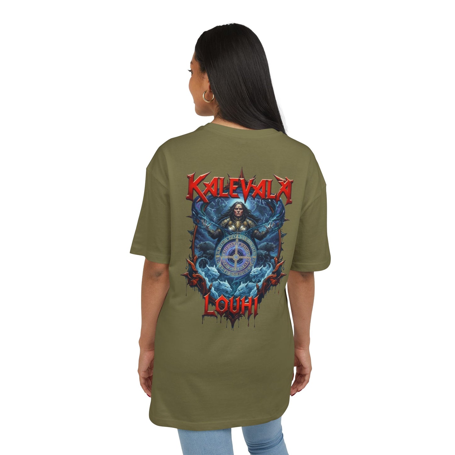 Kalevalan Kalevala Pohjolan emäntä Louhi l rock-henkinen paita -  Oversize  T-paita