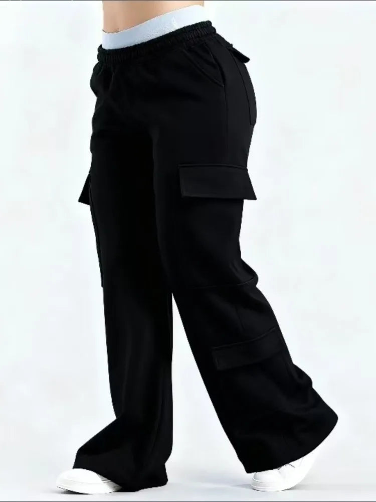 Rebel X 100 Naisten Ronskit Housut – Taskut, Wide Leg, Casual