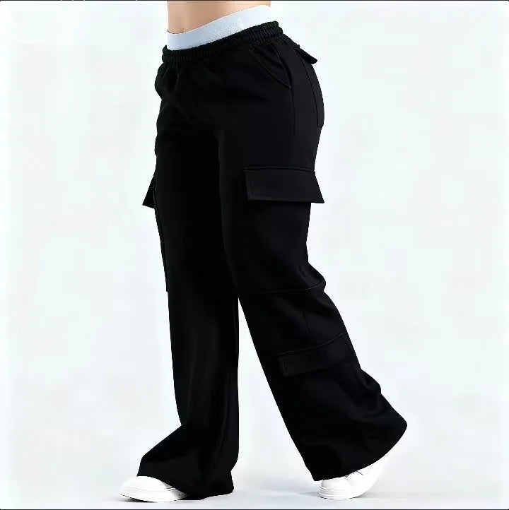 Rebel X 100 Naisten Ronskit Housut – Taskut, Wide Leg, Casual