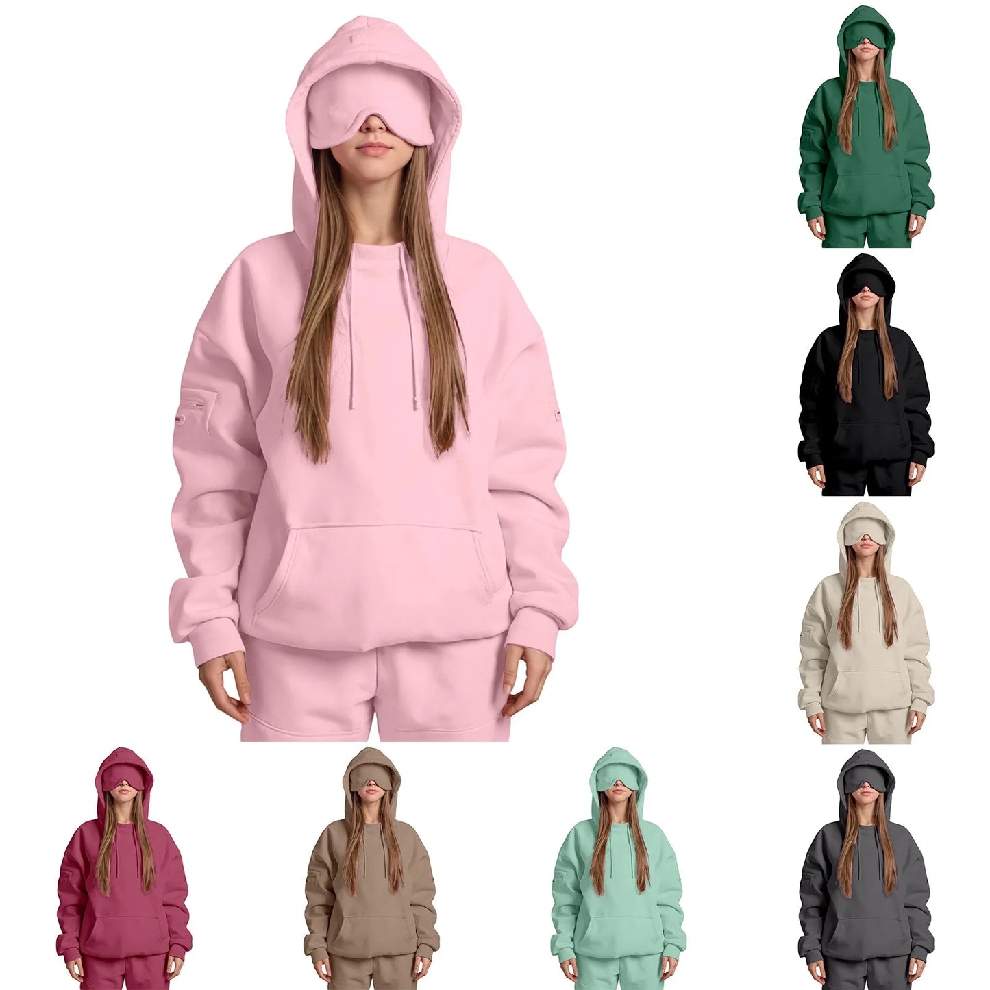 Rebel X 100 Naamattomat Naisten Plus Size Silmämaski-Huppari ja verkkarit