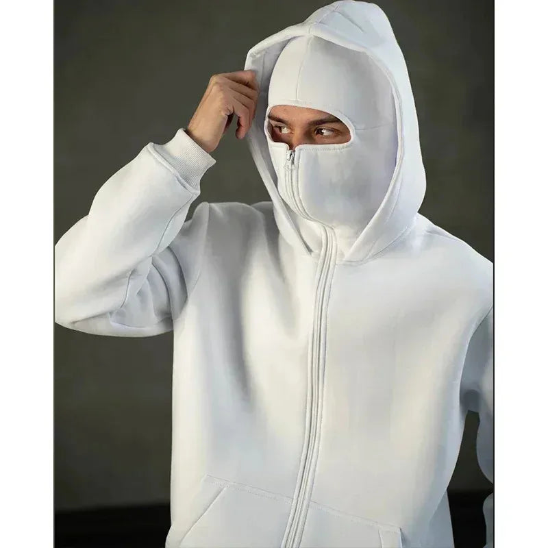 Helvetin Huppari Kaksinaamainen Y2K Balaclava Takki