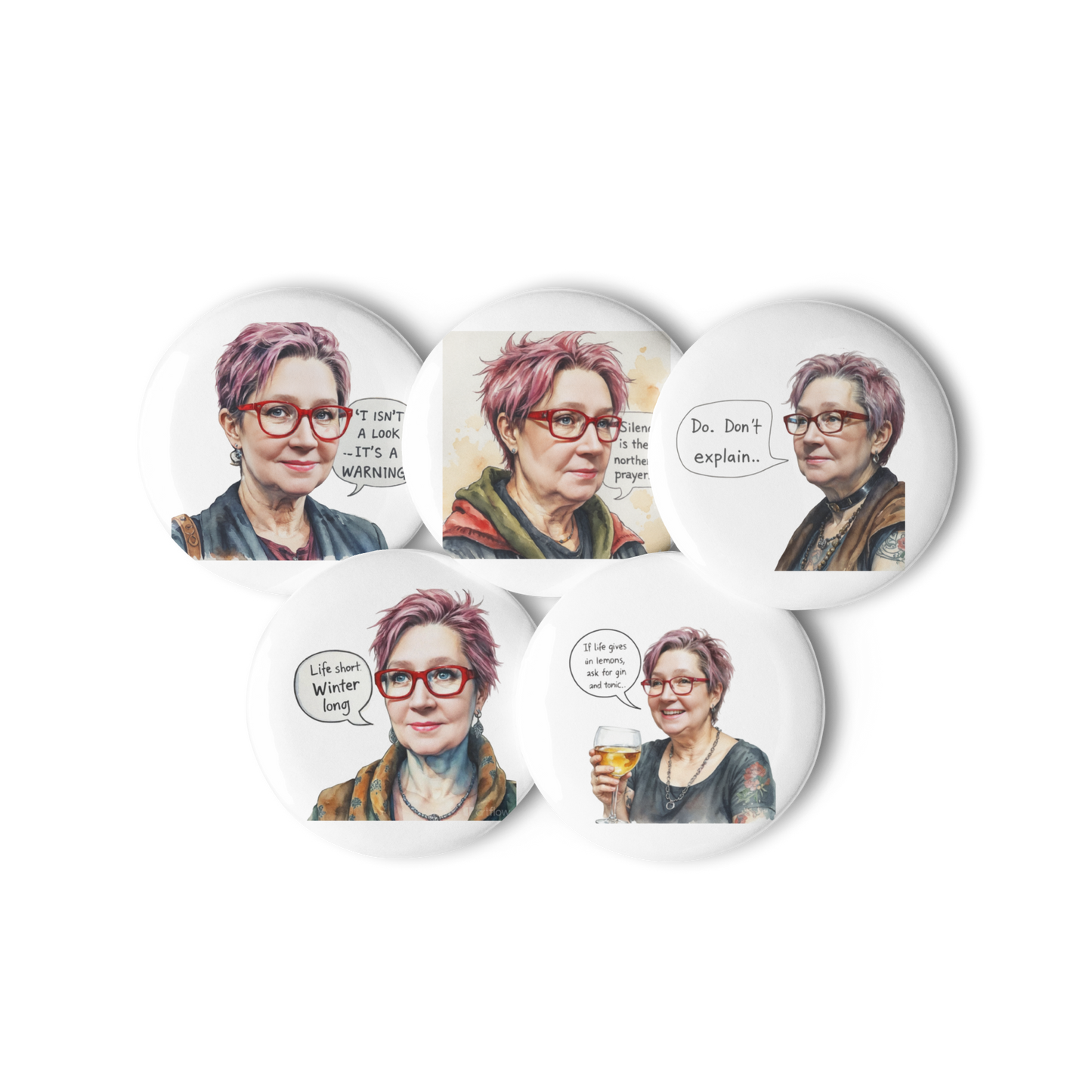 hellulandia says Set of pin buttons