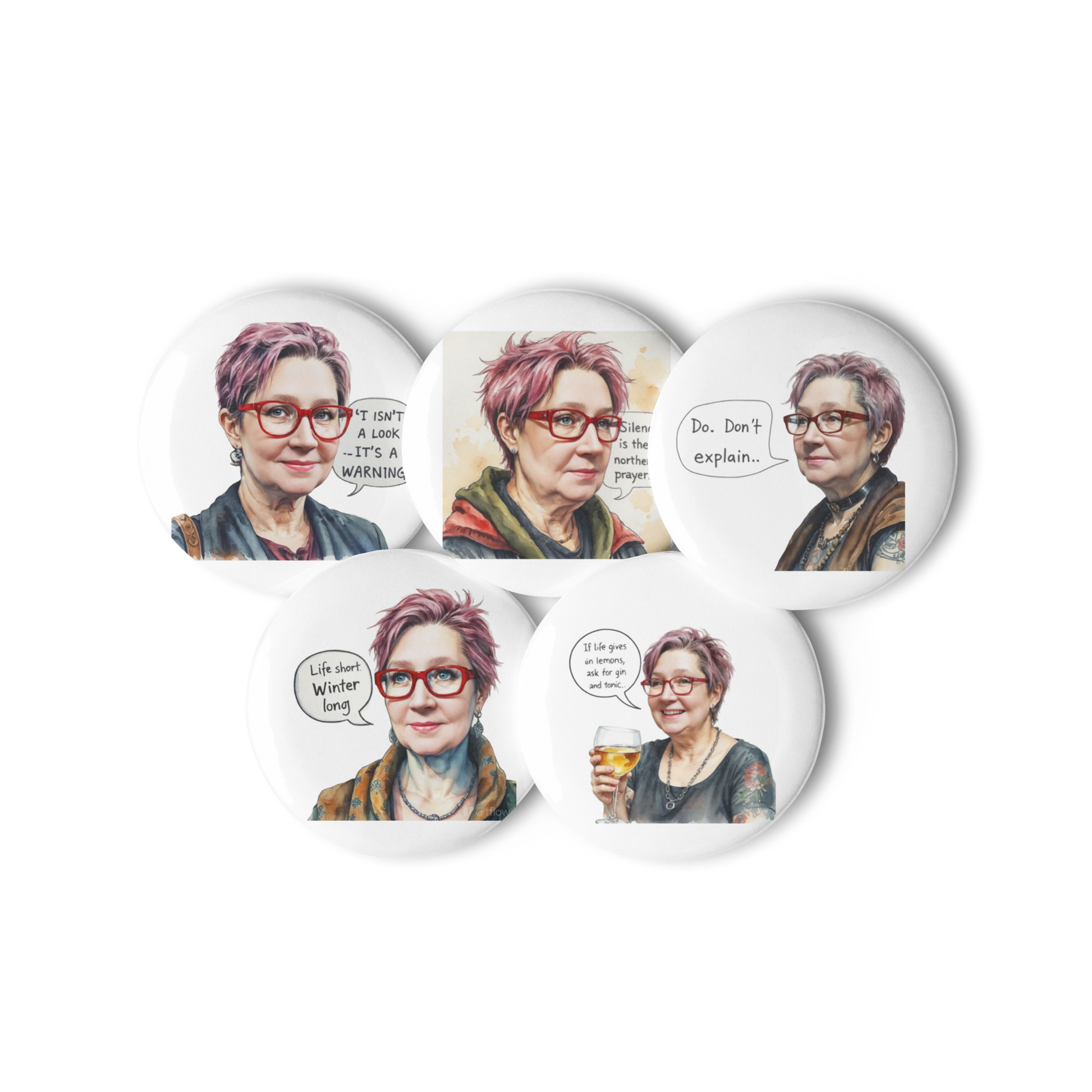 hellulandia says Set of pin buttons